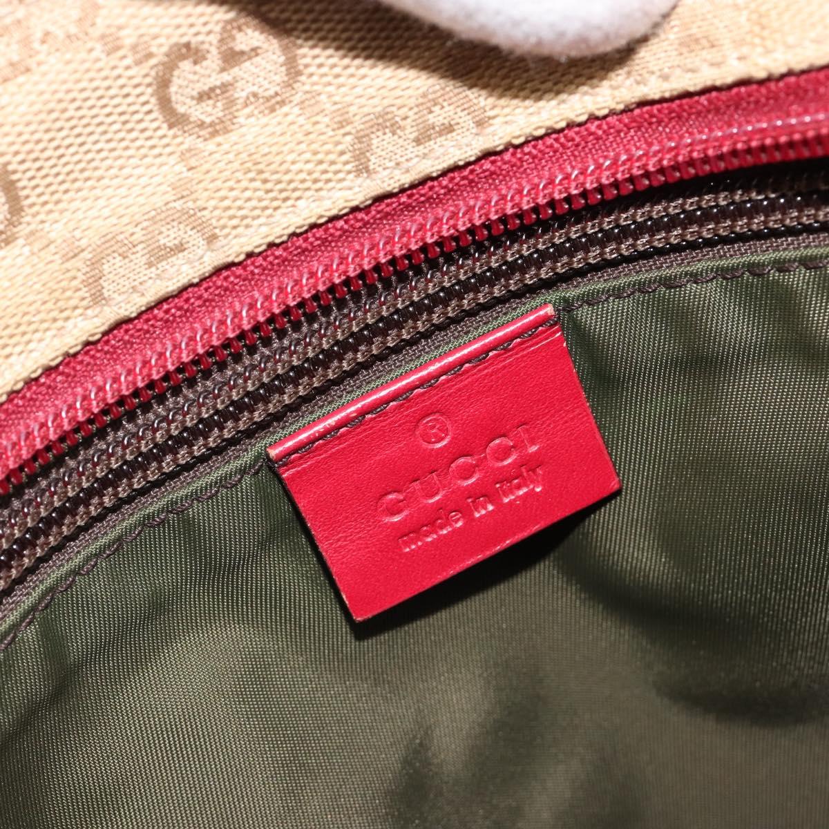 GUCCI GG Canvas Sherry Line Hand Bag Beige Gold 131230 Auth 184991A