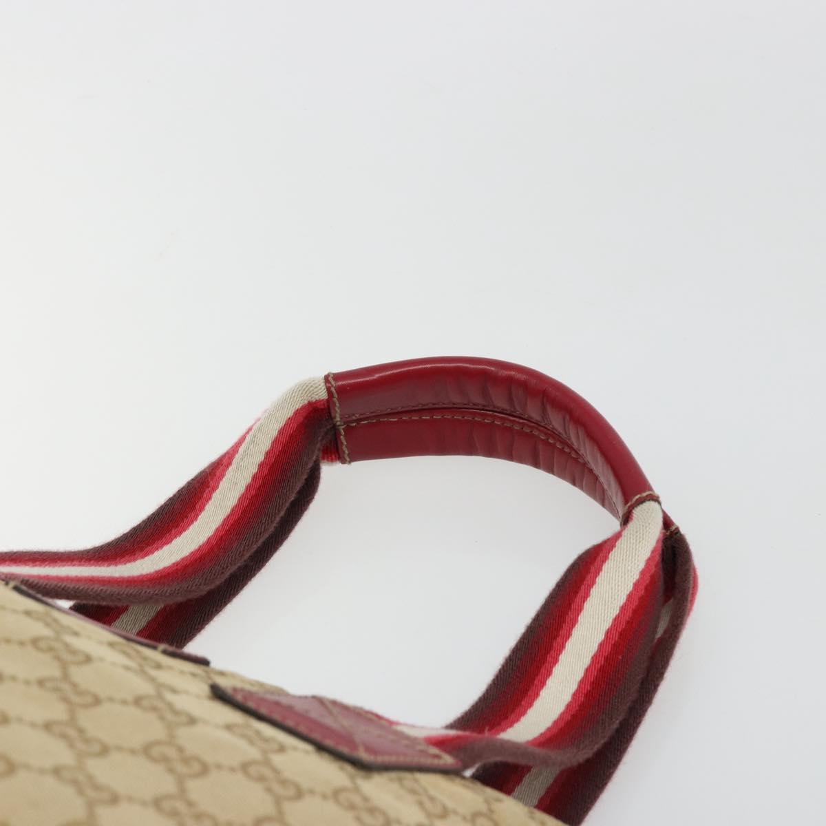 GUCCI GG Canvas Sherry Line Hand Bag Beige Gold 131230 Auth 184991A