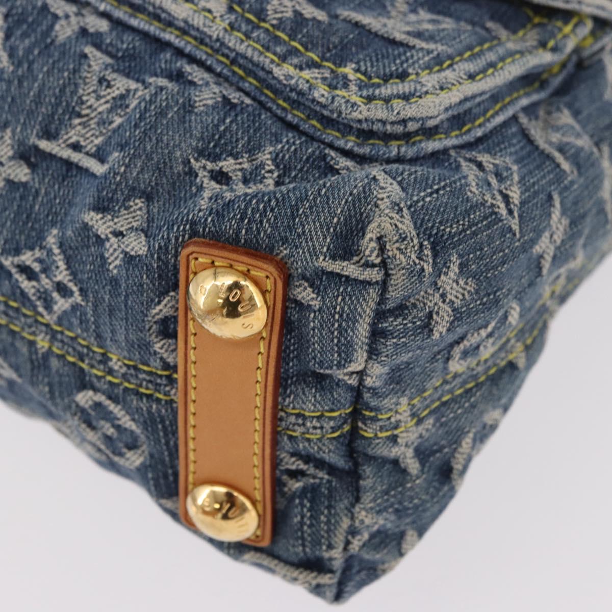 LOUIS VUITTON Monogram Denim Buggy PM Shoulder Bag Blue M95049 LV Auth 184992SAV