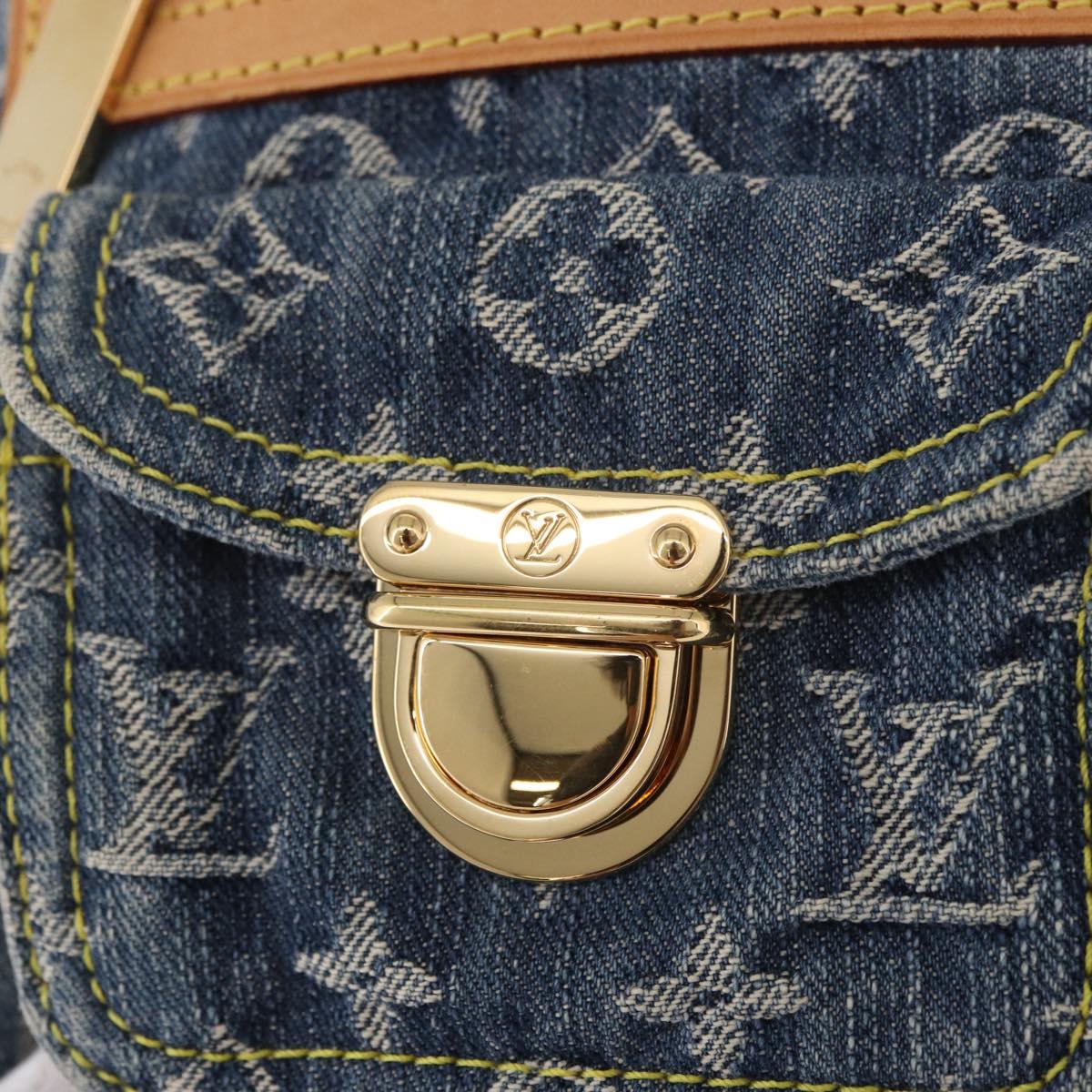 LOUIS VUITTON Monogram Denim Buggy PM Shoulder Bag Blue M95049 LV Auth 184992SAV