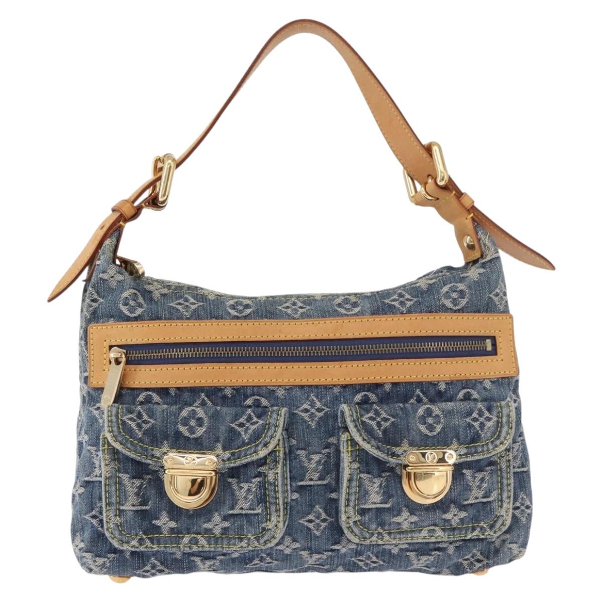LOUIS VUITTON Monogram Denim Buggy PM Shoulder Bag Blue M95049 LV Auth 184992SAV
