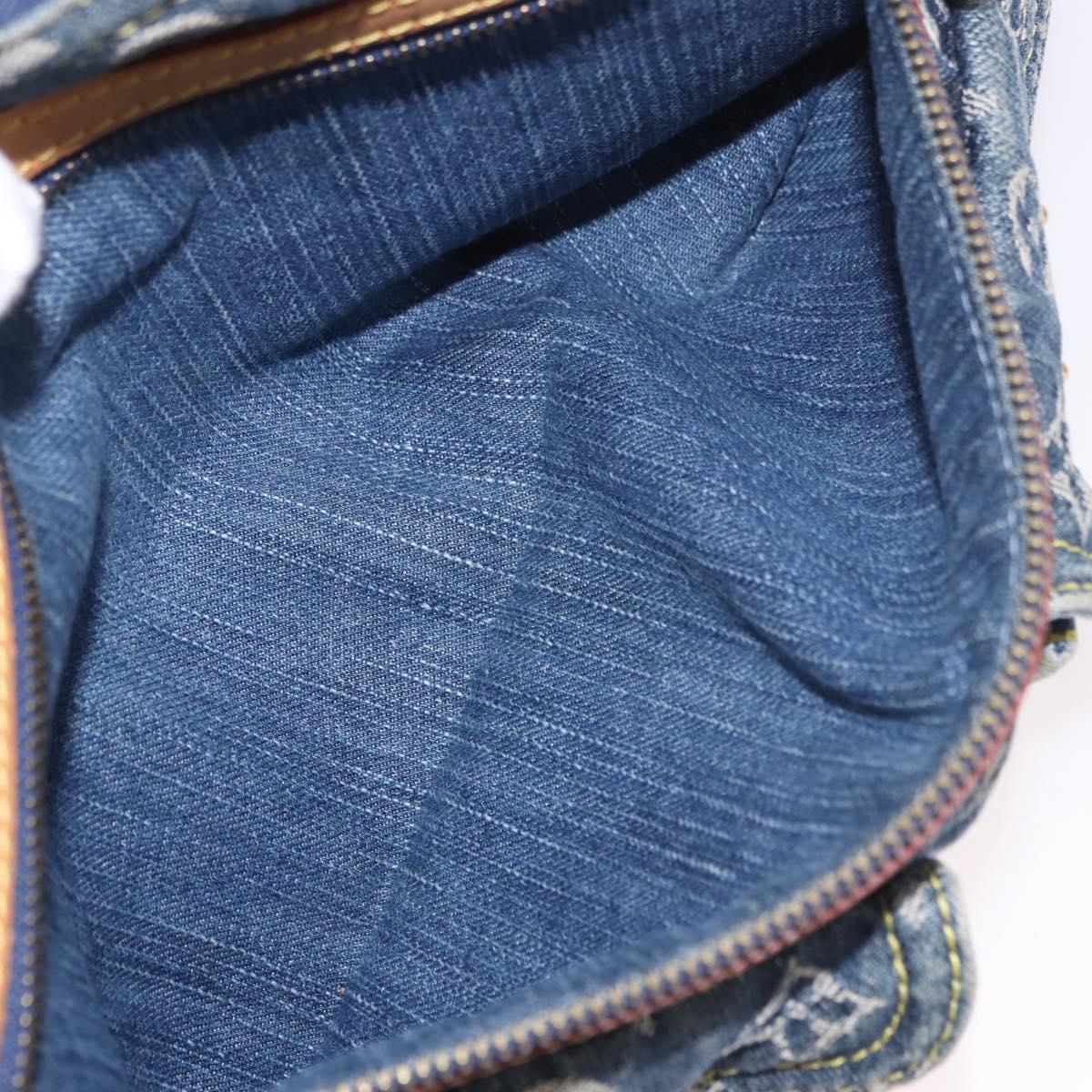LOUIS VUITTON Monogram Denim Buggy PM Shoulder Bag Blue M95049 LV Auth 184992SAV