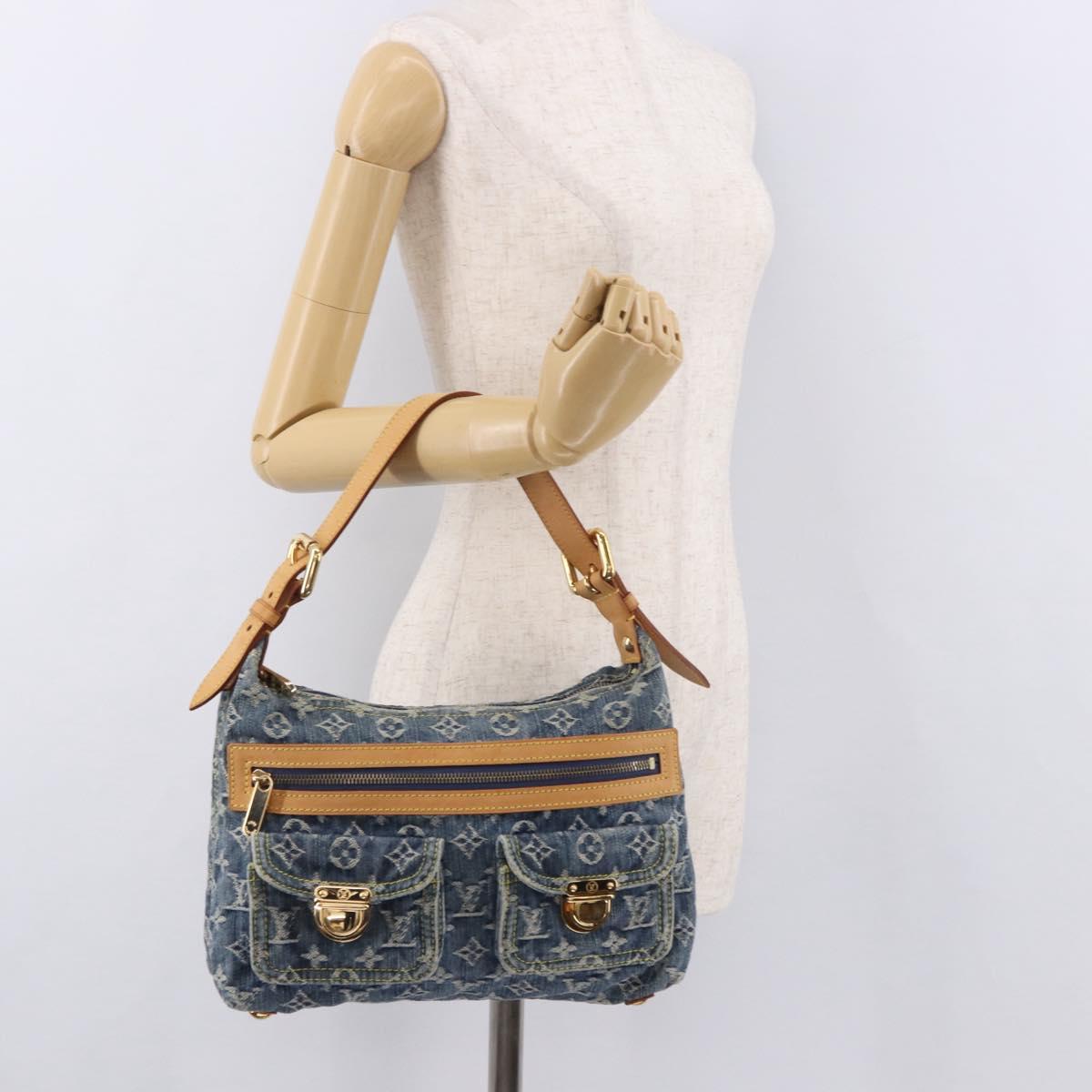 LOUIS VUITTON Monogram Denim Buggy PM Shoulder Bag Blue M95049 LV Auth 184992SAV