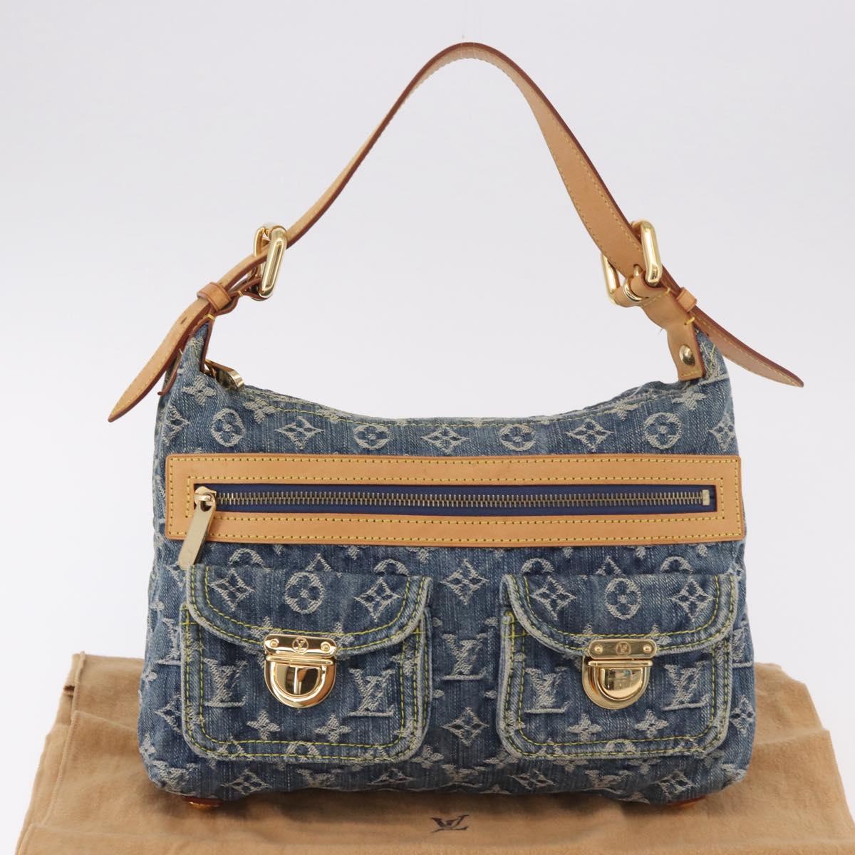 LOUIS VUITTON Monogram Denim Buggy PM Shoulder Bag Blue M95049 LV Auth 184992SAV