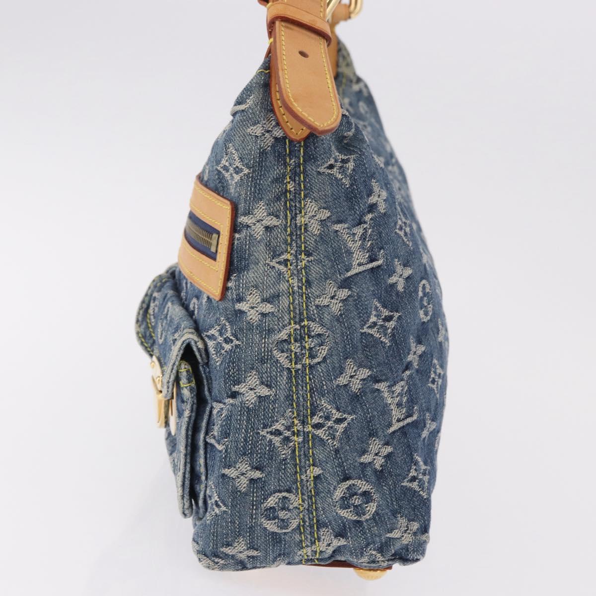 LOUIS VUITTON Monogram Denim Buggy PM Shoulder Bag Blue M95049 LV Auth 184992SAV