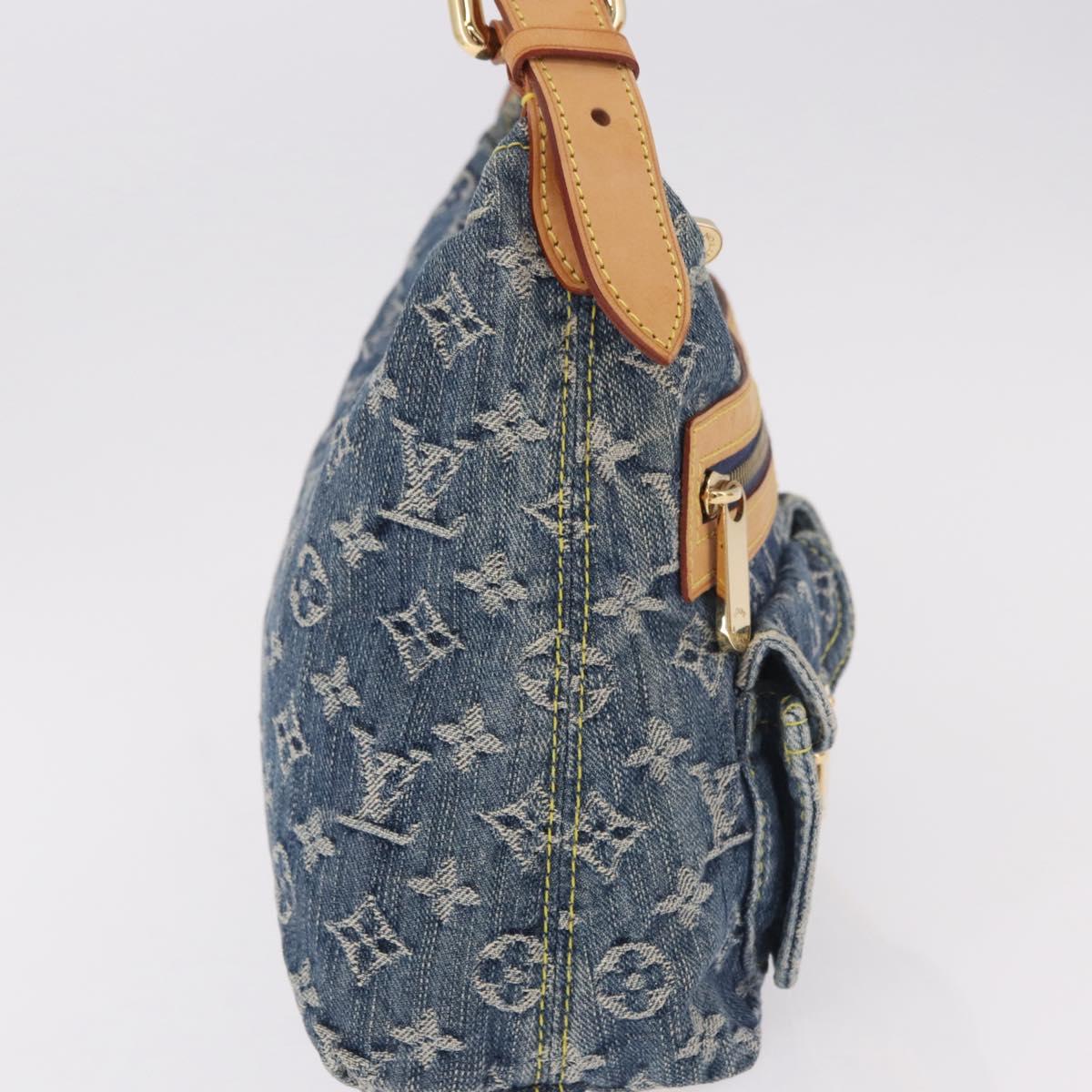 LOUIS VUITTON Monogram Denim Buggy PM Shoulder Bag Blue M95049 LV Auth 184992SAV
