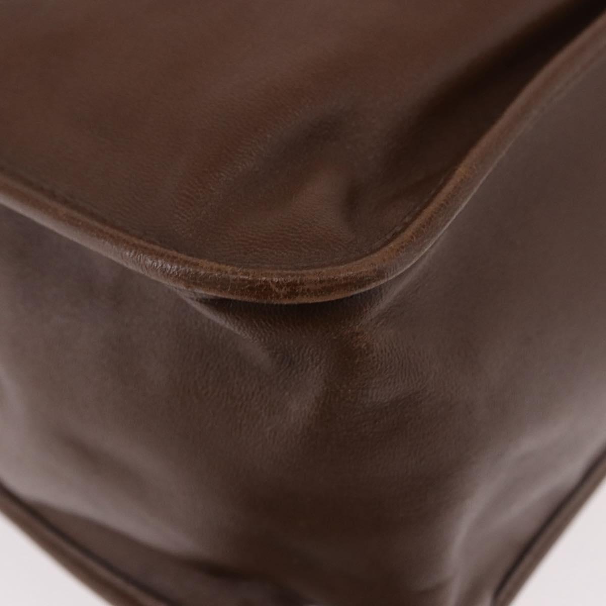 GUCCI Horsebit Tote Bag Leather Brown Gold 623694 Auth 184994V