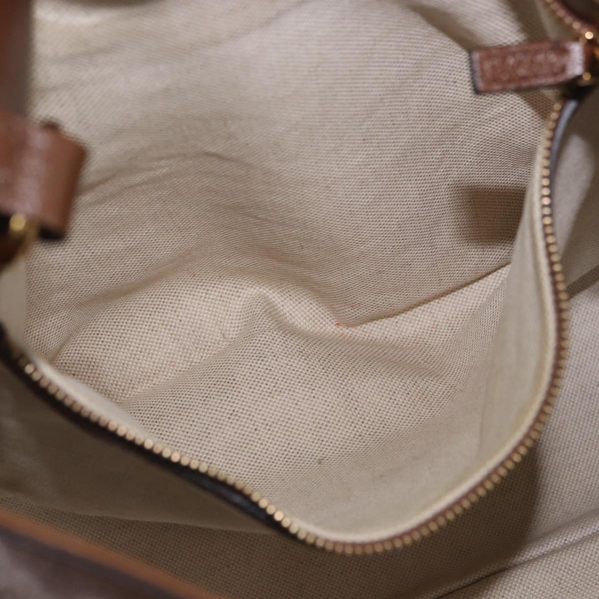 GUCCI Horsebit Tote Bag Leather Brown Gold 623694 Auth 184994V