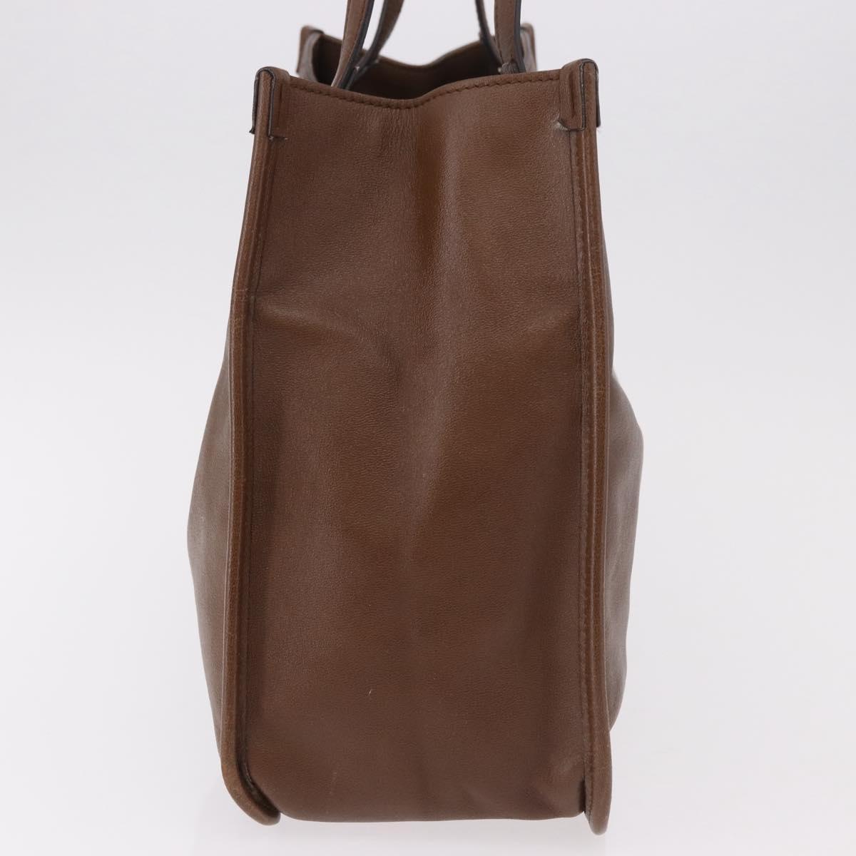 GUCCI Horsebit Tote Bag Leather Brown Gold 623694 Auth 184994V