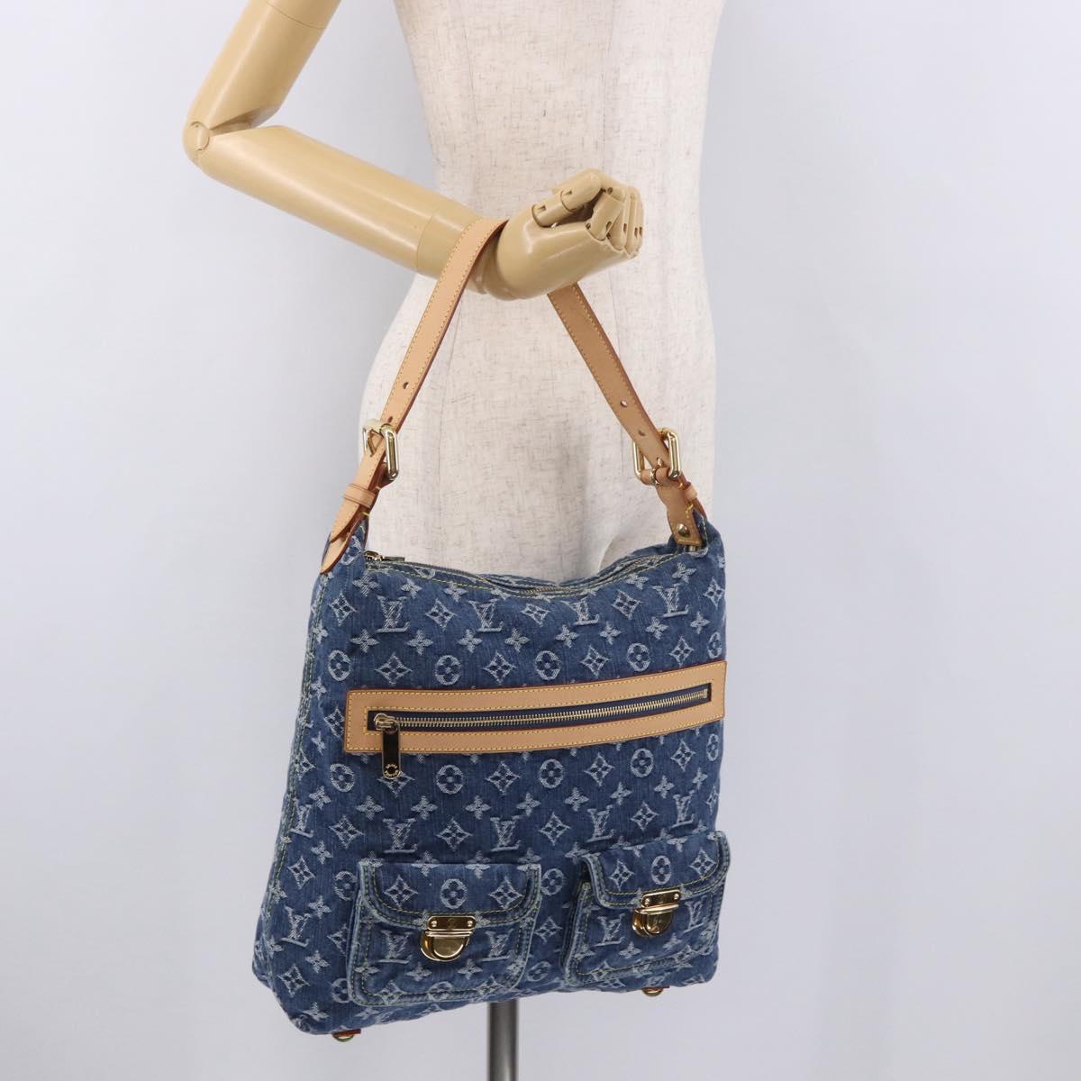 LOUIS VUITTON Monogram Denim Buggy GM Shoulder Bag Blue M95048 LV Auth 184997SAV