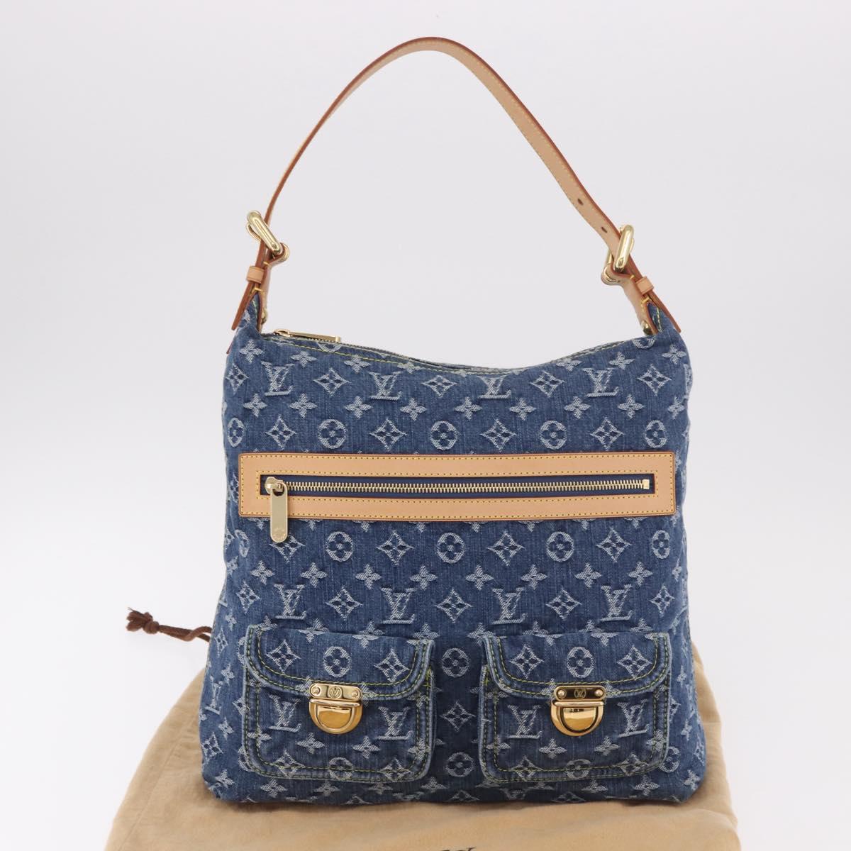 LOUIS VUITTON Monogram Denim Buggy GM Shoulder Bag Blue M95048 LV Auth 184997SAV