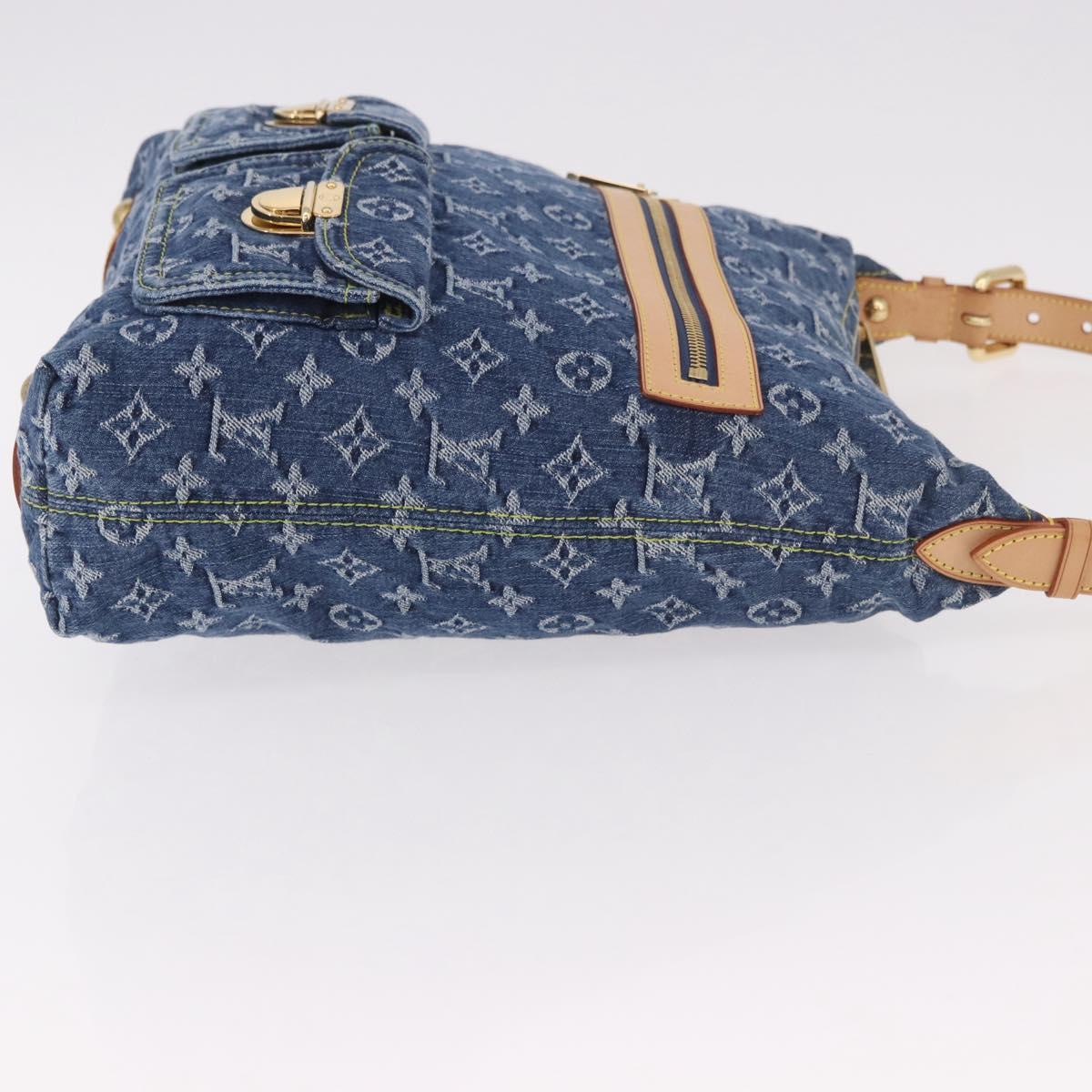 LOUIS VUITTON Monogram Denim Buggy GM Shoulder Bag Blue M95048 LV Auth 184997SAV