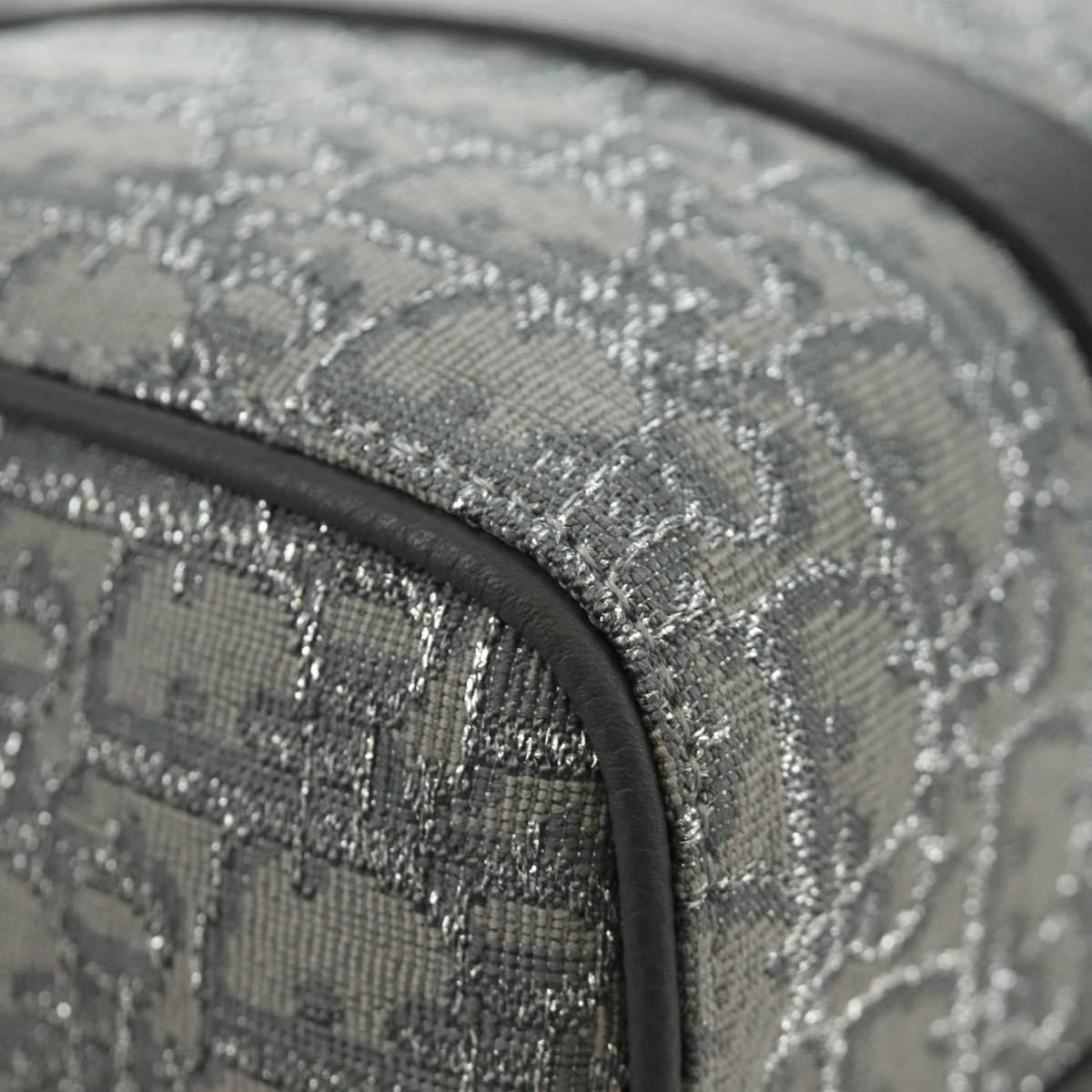 Christian Dior Trotter Canvas Boston Bag 2way Gray Silver Auth 184998SM
