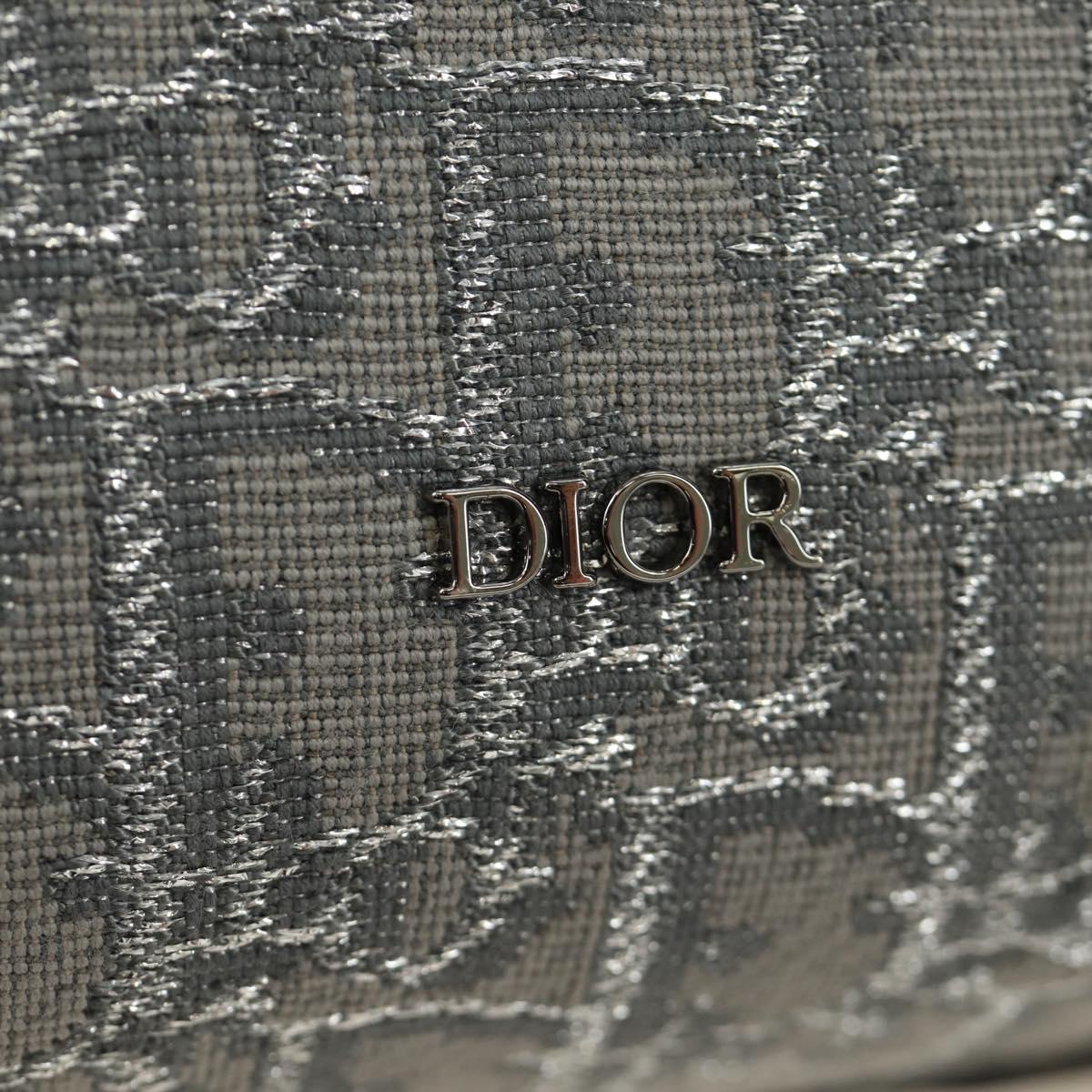 Christian Dior Trotter Canvas Boston Bag 2way Gray Silver Auth 184998SM