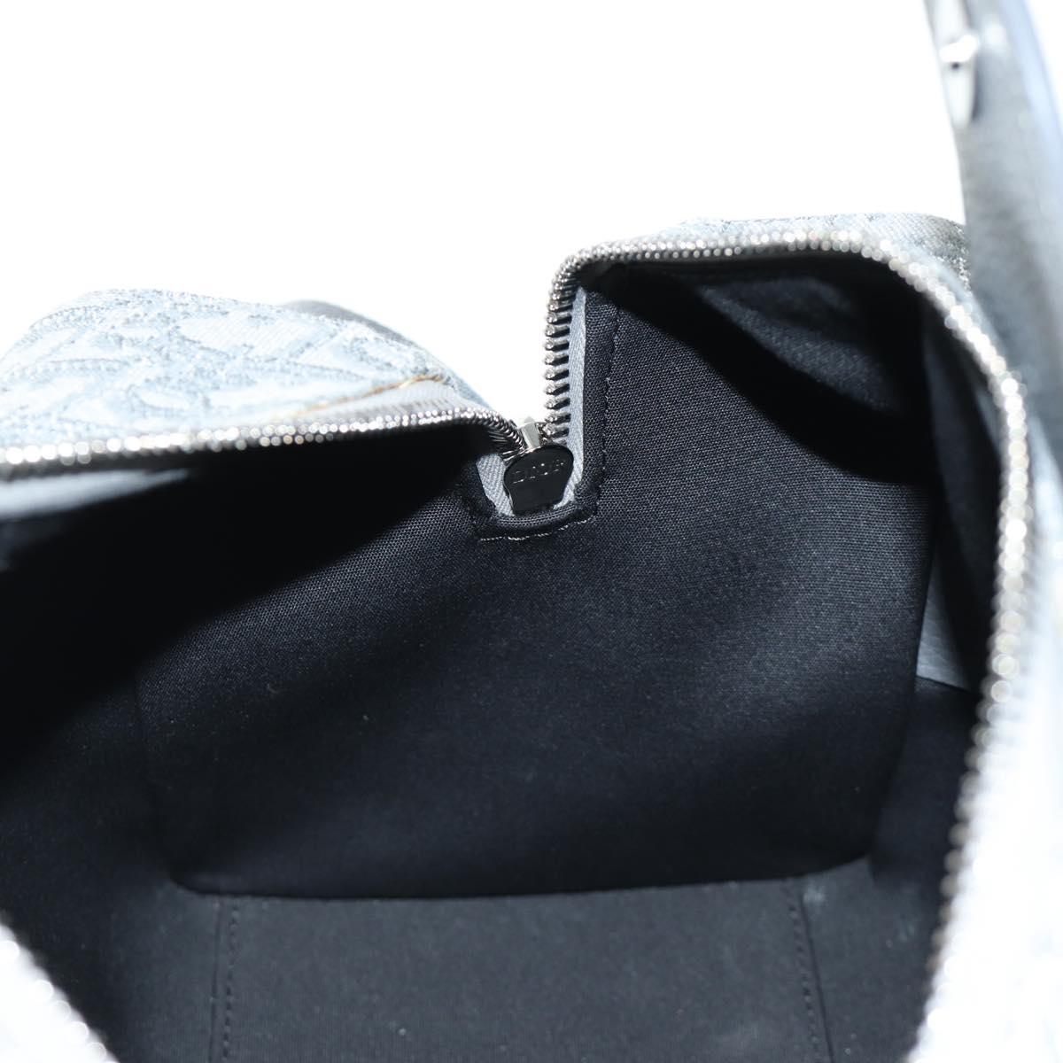 Christian Dior Trotter Canvas Boston Bag 2way Gray Silver Auth 184998SM