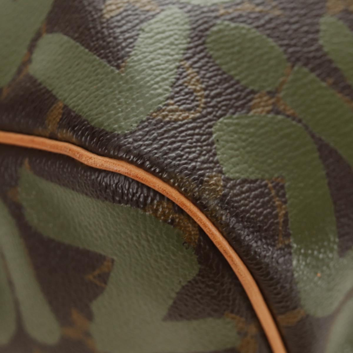 LOUIS VUITTON Monogram Graffiti Keepall 50 Boston Bag Khaki M92196 Auth 184999SV