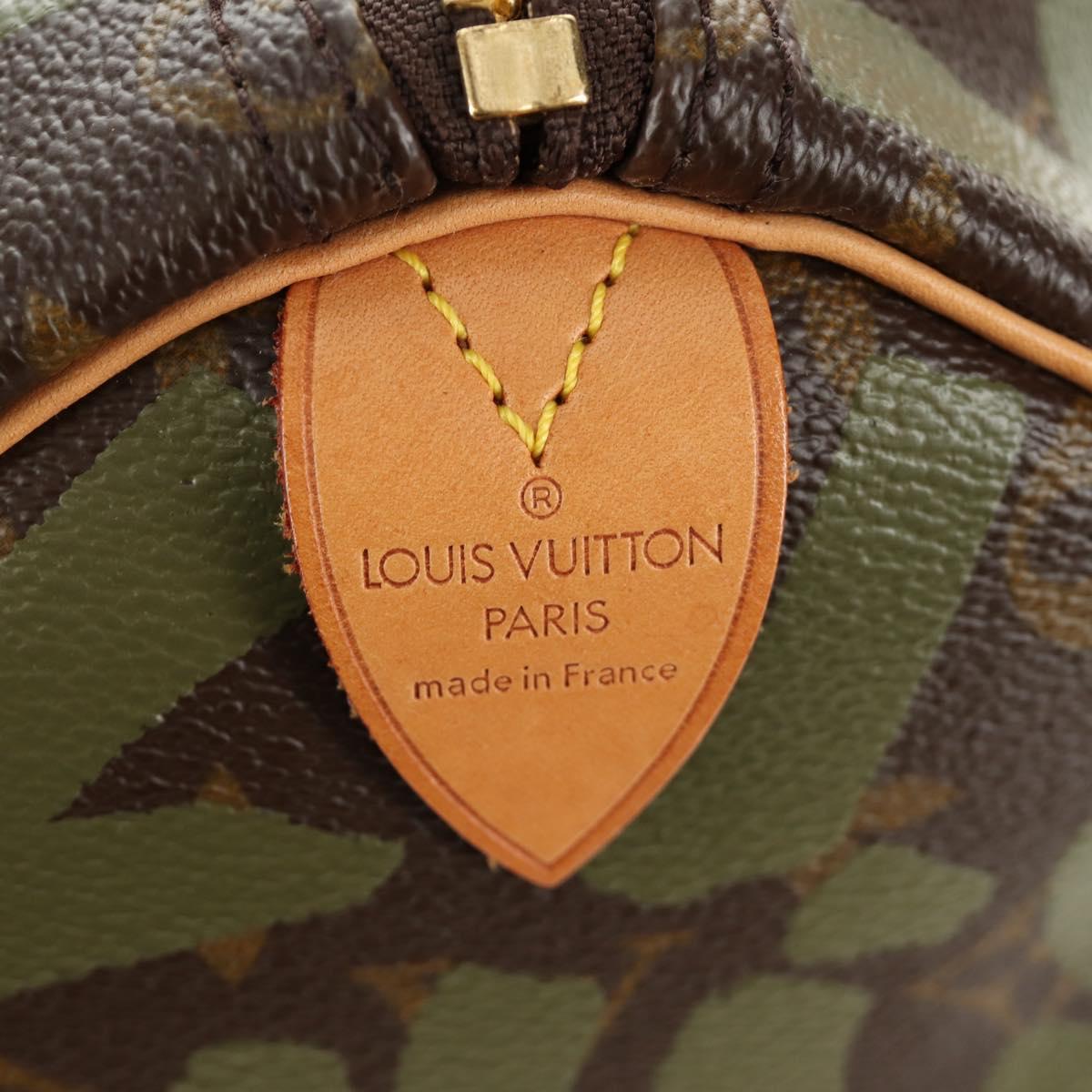 LOUIS VUITTON Monogram Graffiti Keepall 50 Boston Bag Khaki M92196 Auth 184999SV