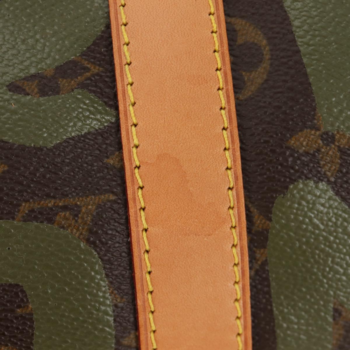 LOUIS VUITTON Monogram Graffiti Keepall 50 Boston Bag Khaki M92196 Auth 184999SV
