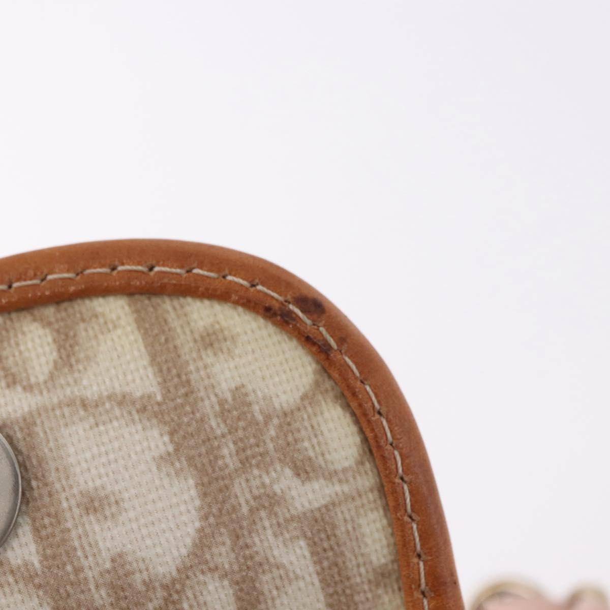 Christian Dior Trotter Canvas Romantic Hand Bag PVC Beige Silver Auth 185009SAM