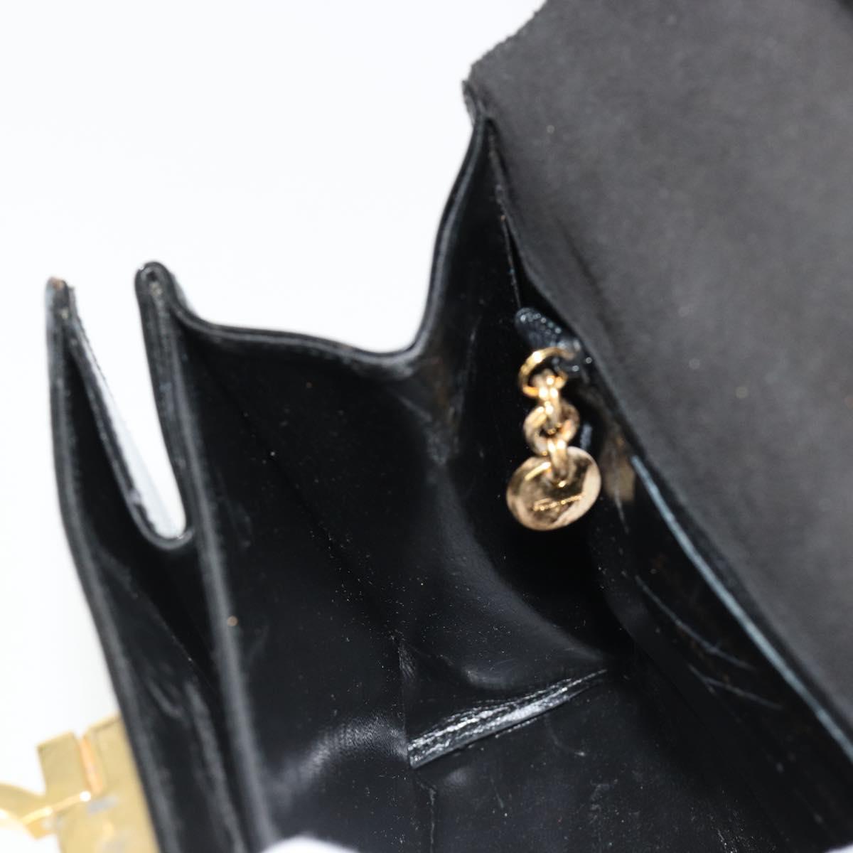 Salvatore Ferragamo Gancini Hand Bag Leather 2way Black Gold Auth 185010