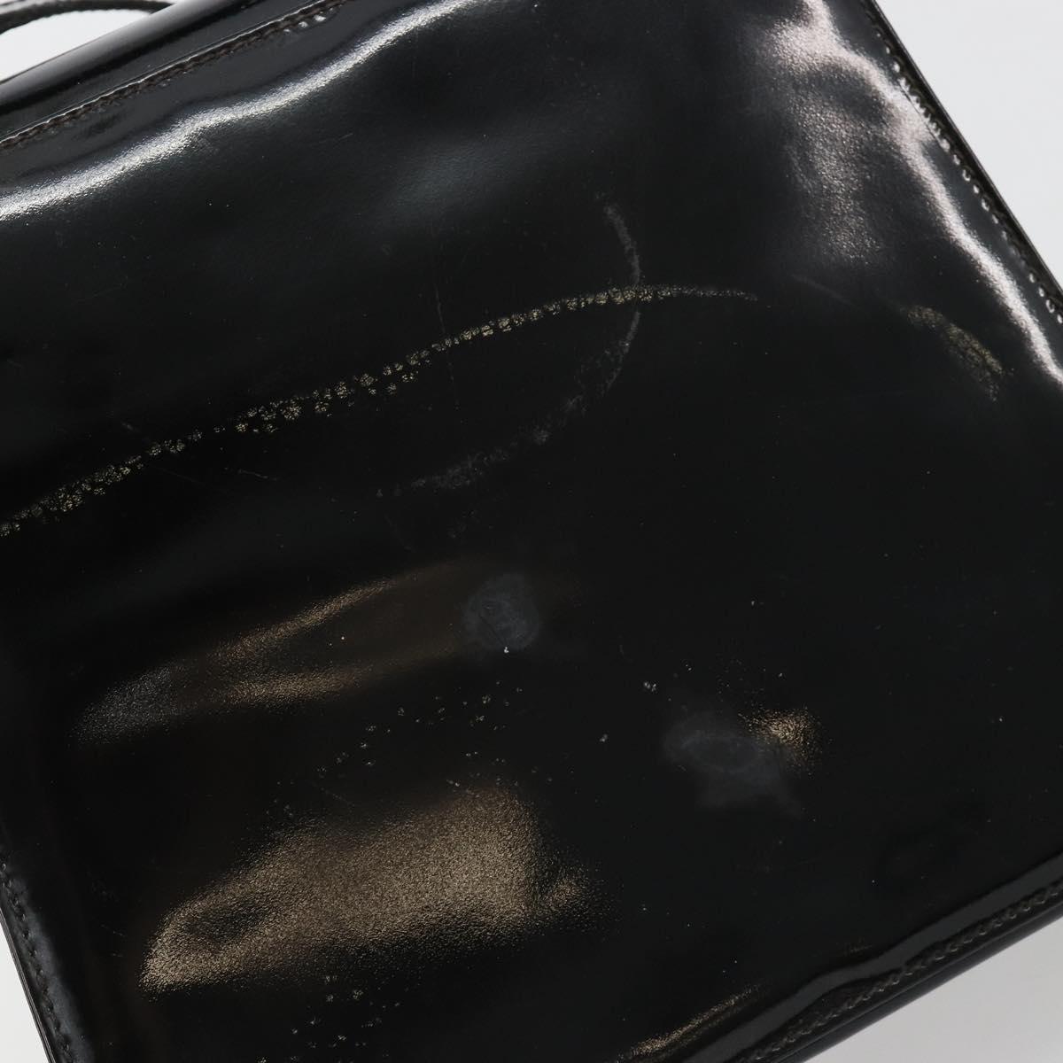Salvatore Ferragamo Gancini Hand Bag Leather 2way Black Gold Auth 185010