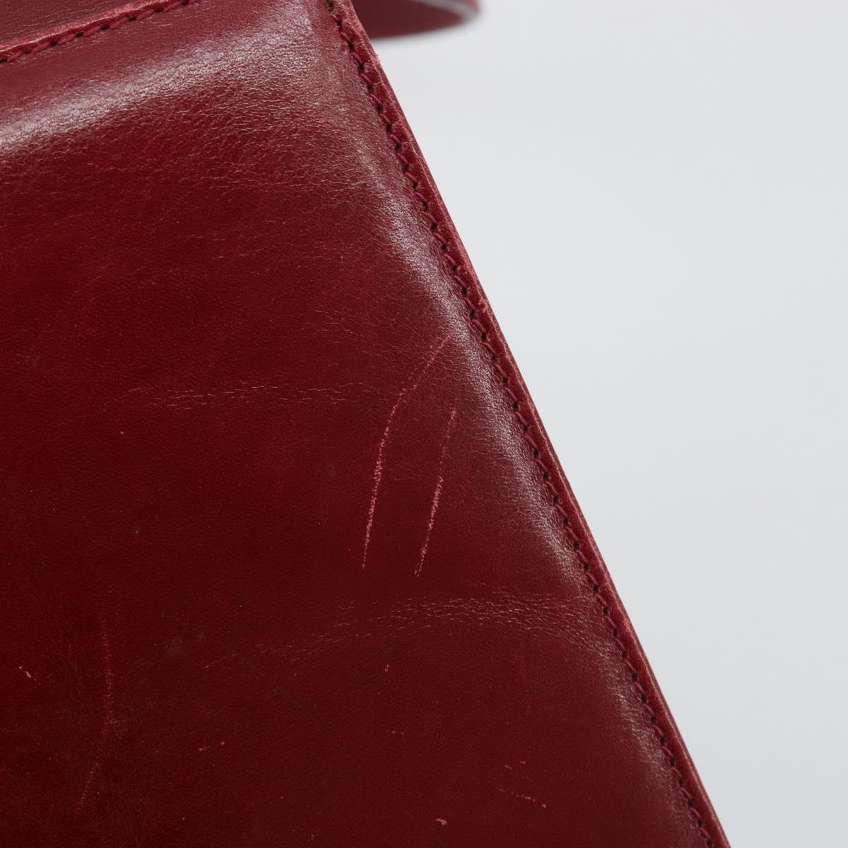 Salvatore Ferragamo Gancini Hand Bag Leather 2way Red Gold Auth 185011