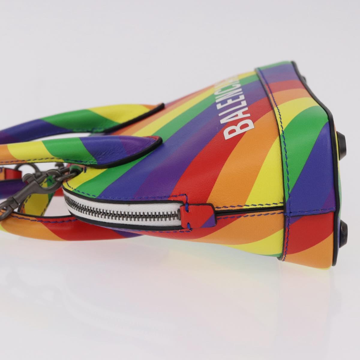 BALENCIAGA Ville XXS Hand Bag Leather 2way Rainbow 550646 Auth 185014M