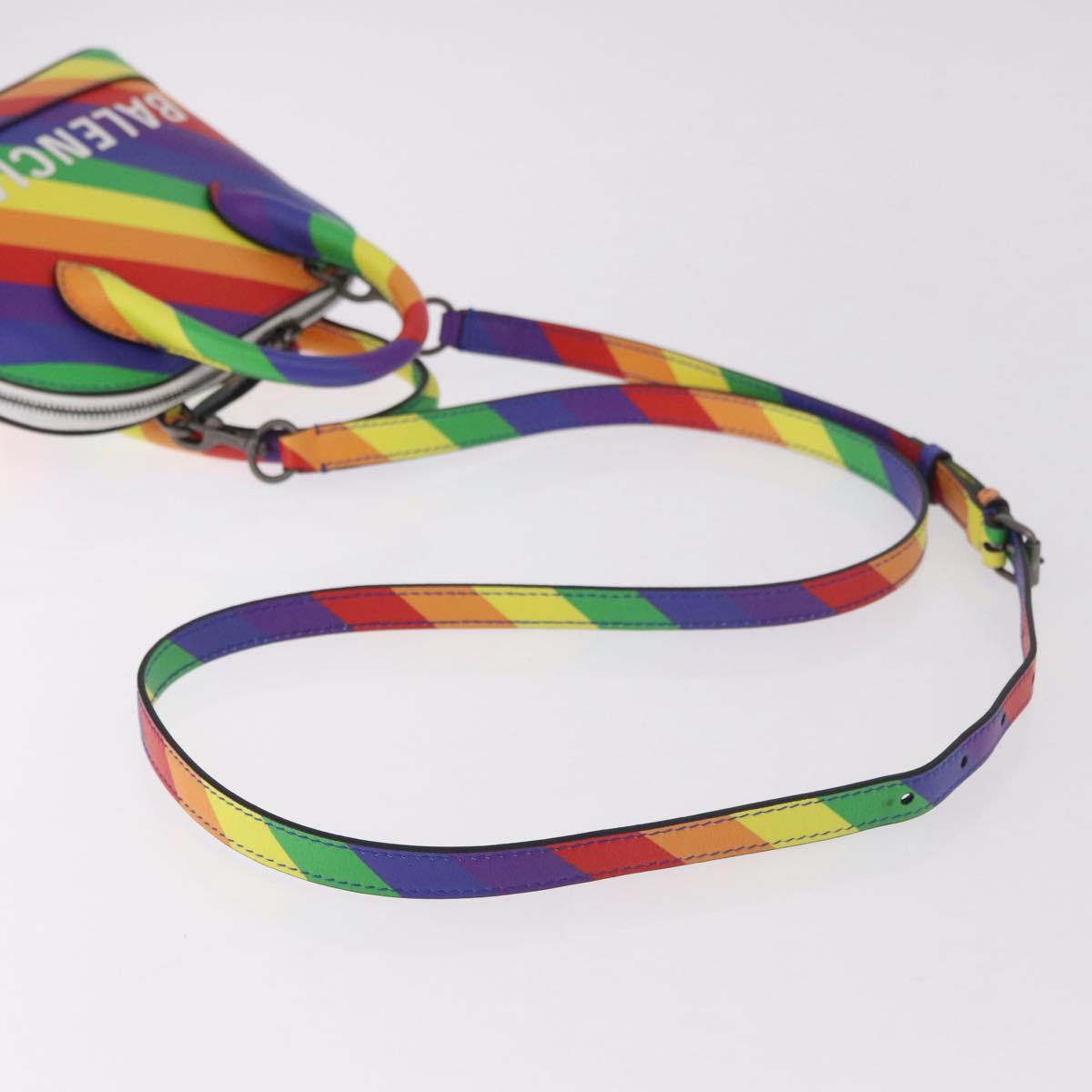 BALENCIAGA Ville XXS Hand Bag Leather 2way Rainbow 550646 Auth 185014M