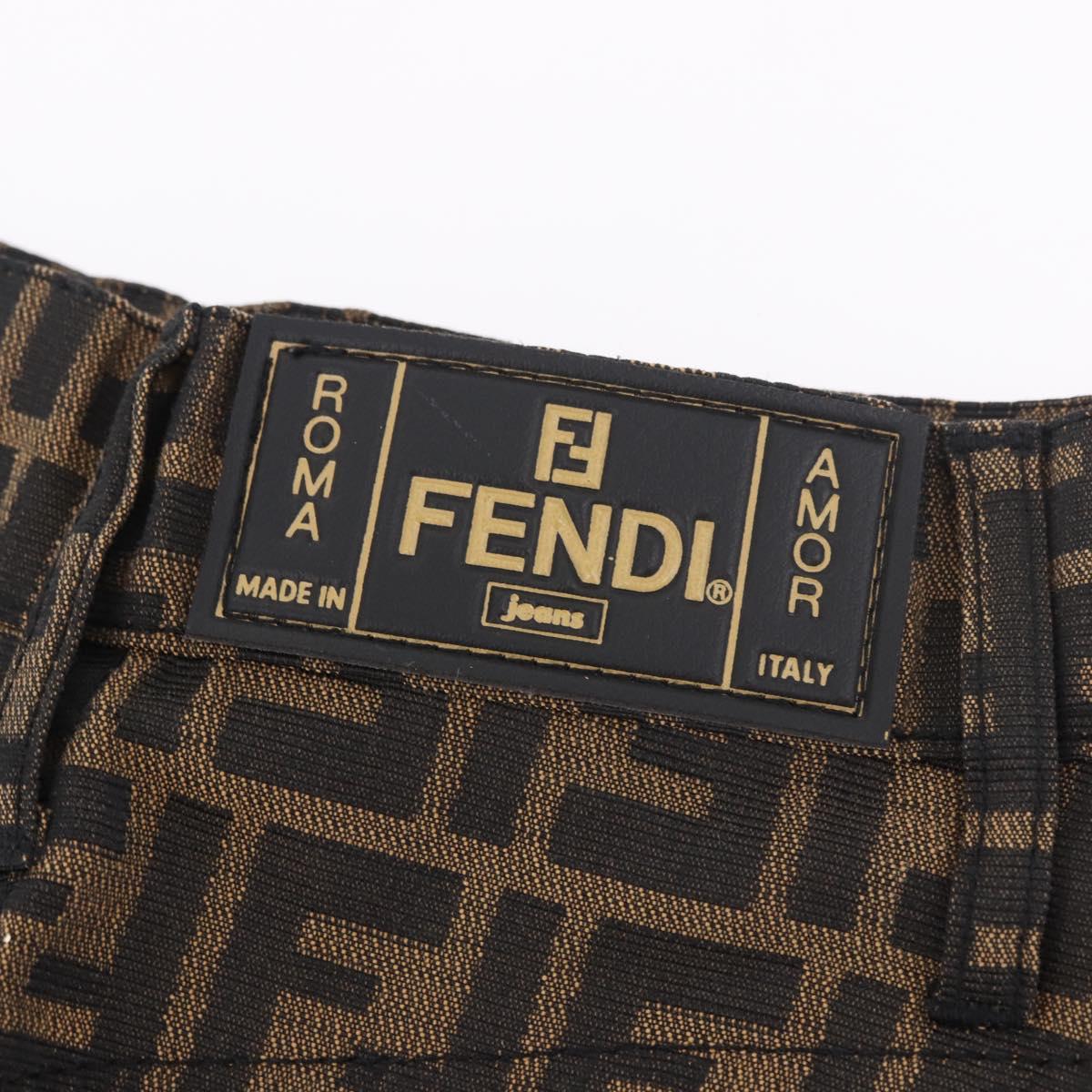 FENDI Zucca Canvas Skirt Black Brown Auth 185019A