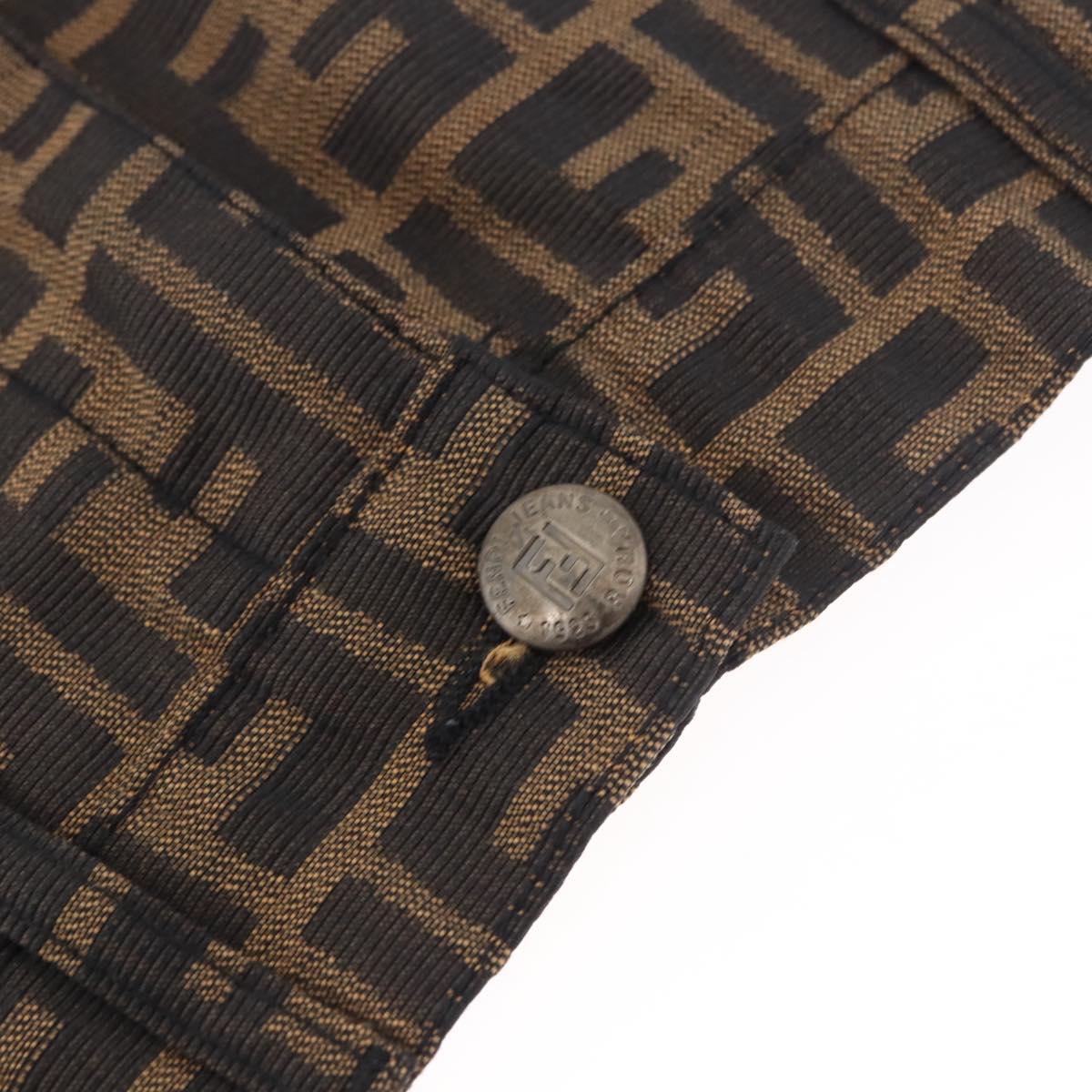 FENDI Zucca Canvas Skirt Black Brown Auth 185019A