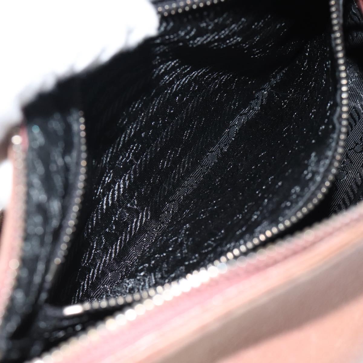 PRADA Shoulder Bag Leather Pink Silver Auth 185026A