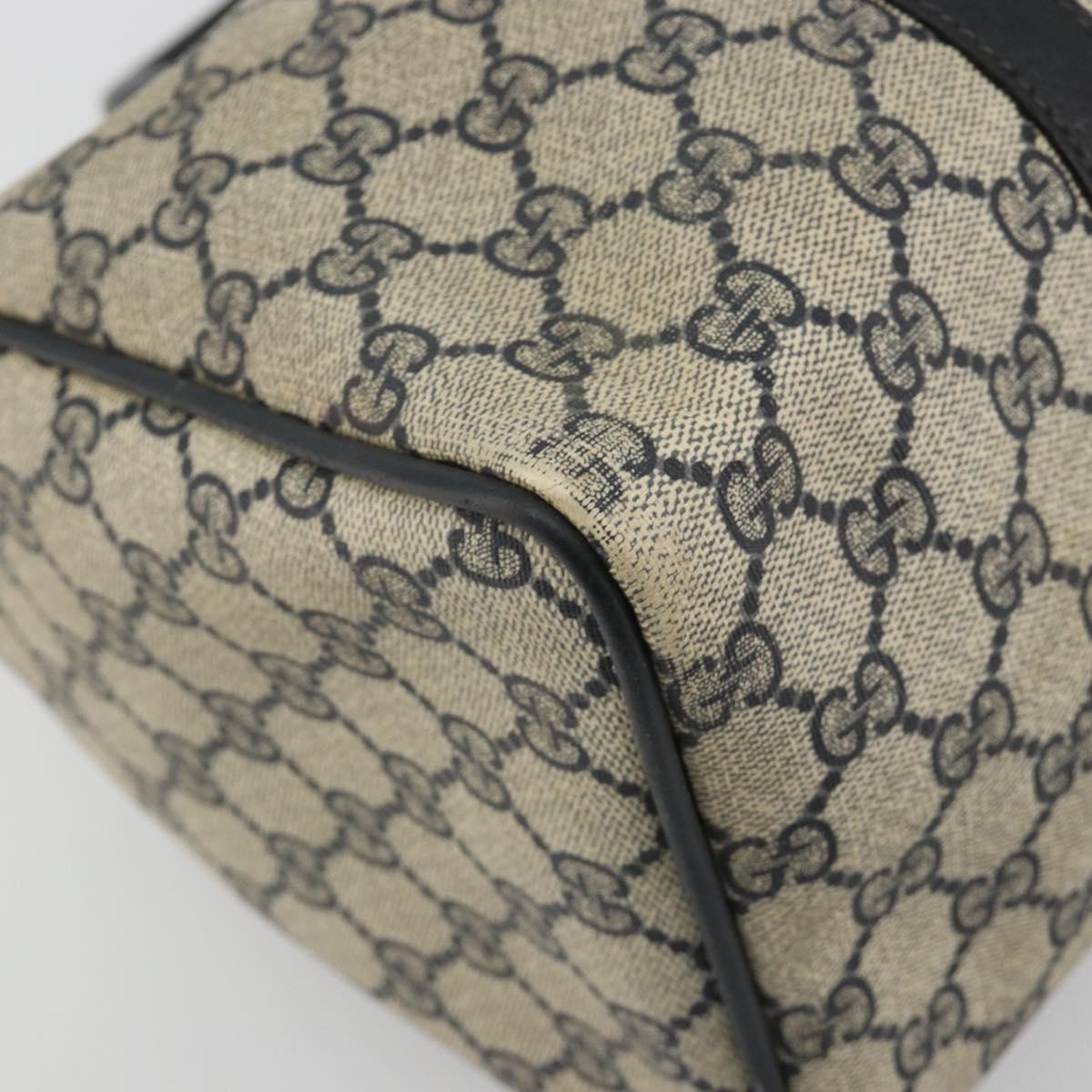 GUCCI GG Supreme Sherry Line Boston Bag PVC Navy Gold 012 3842 58 Auth 185029