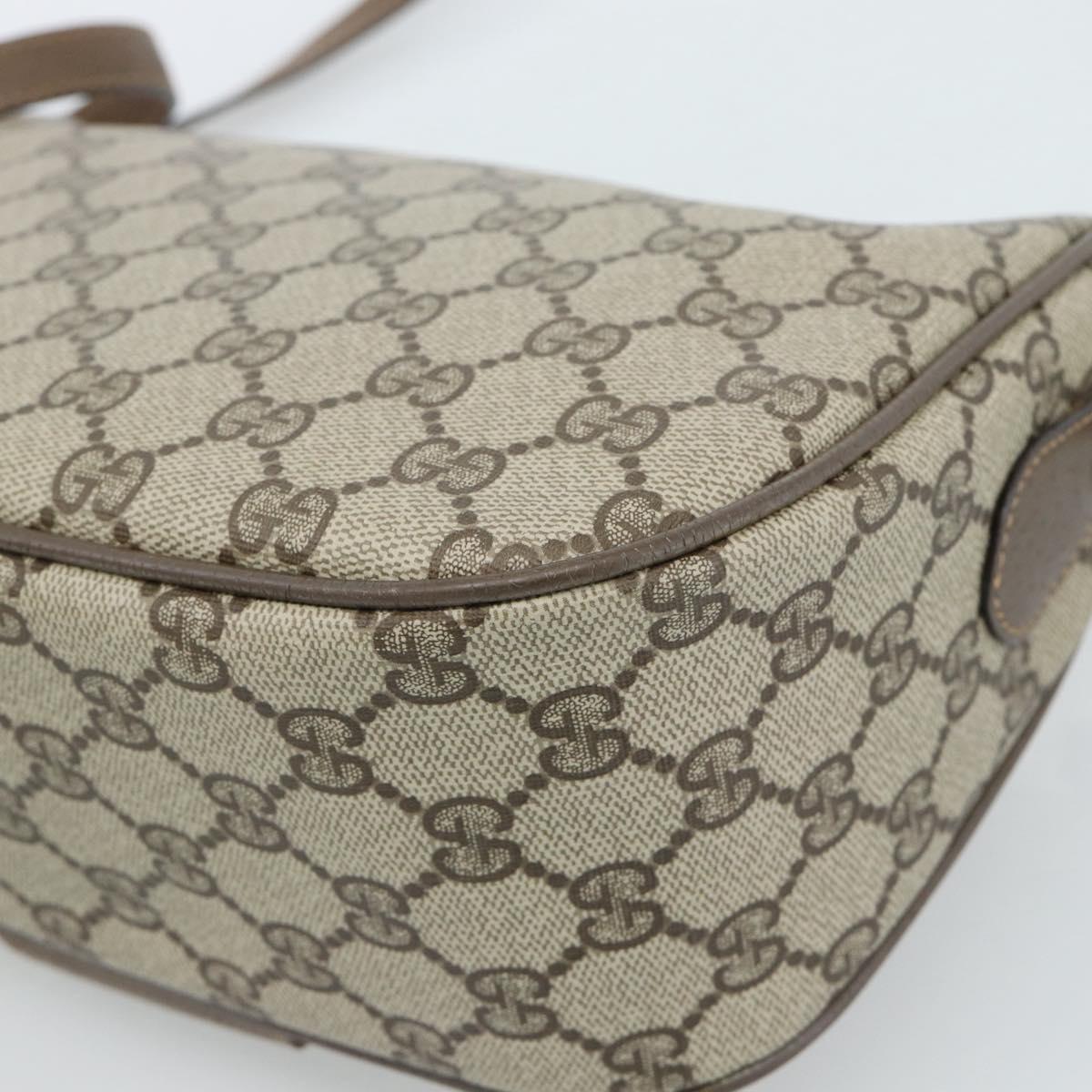 GUCCI GG Supreme Web Sherry Line Bag PVC Beige Gold 89 02 032 Auth 185030