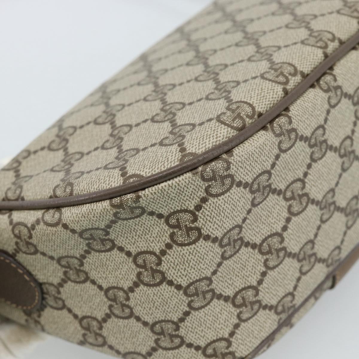 GUCCI GG Supreme Web Sherry Line Bag PVC Beige Gold 89 02 032 Auth 185030