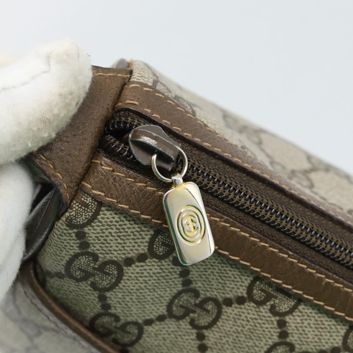 GUCCI GG Supreme Web Sherry Line Bag PVC Beige Gold 89 02 032 Auth 185030