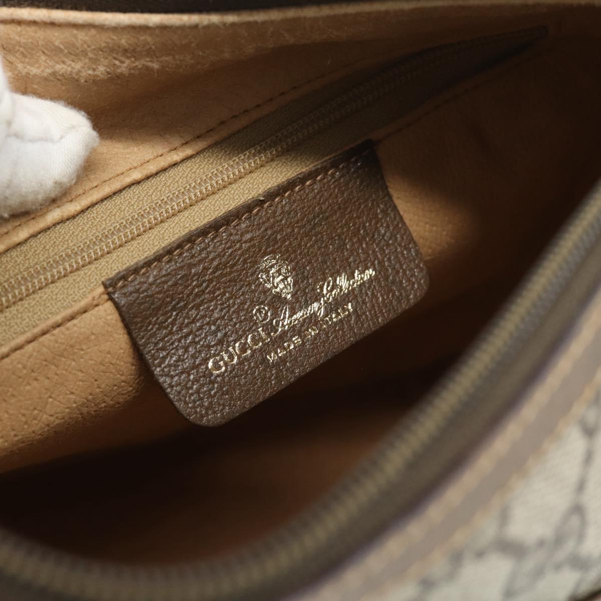 GUCCI GG Supreme Web Sherry Line Bag PVC Beige Gold 89 02 032 Auth 185030