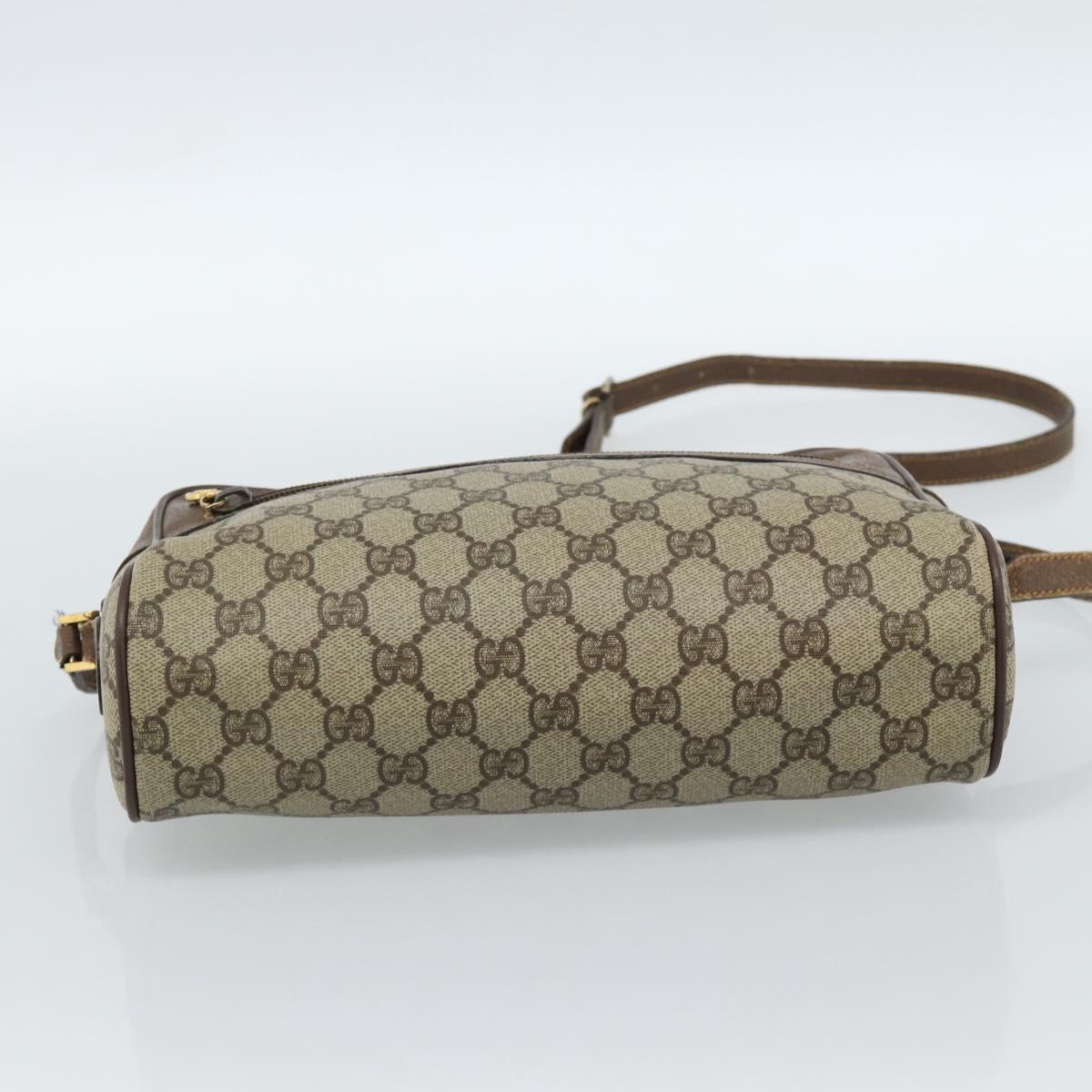 GUCCI GG Supreme Web Sherry Line Bag PVC Beige Gold 001 56 6472 Auth 185031