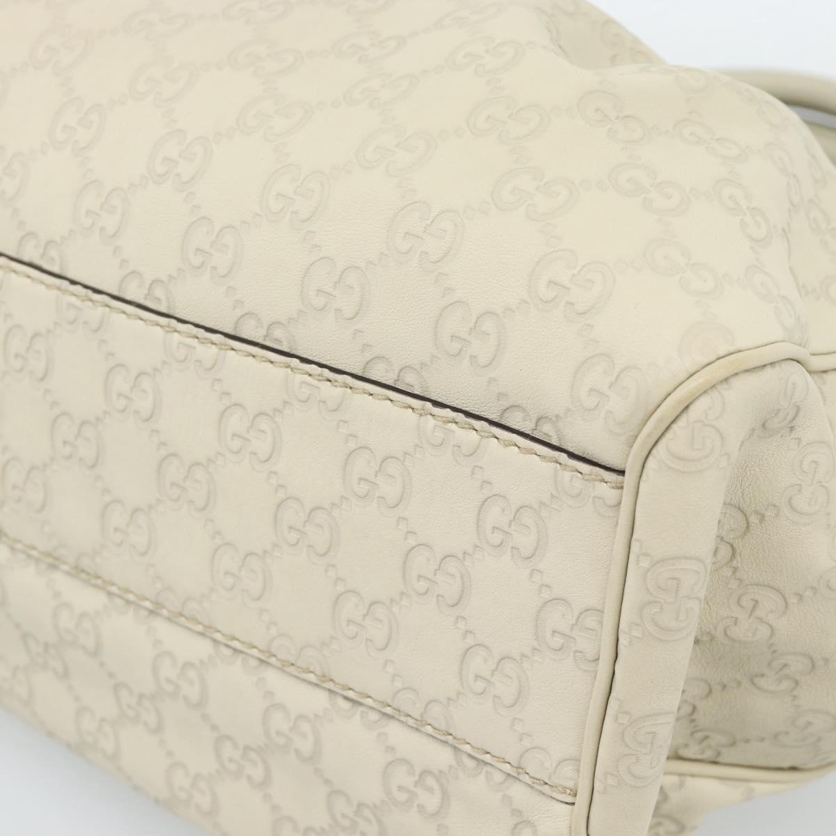 GUCCI GG Canvas Guccissima Sukey Hand Bag Leather Ivory Gold 211944 Auth 185032V