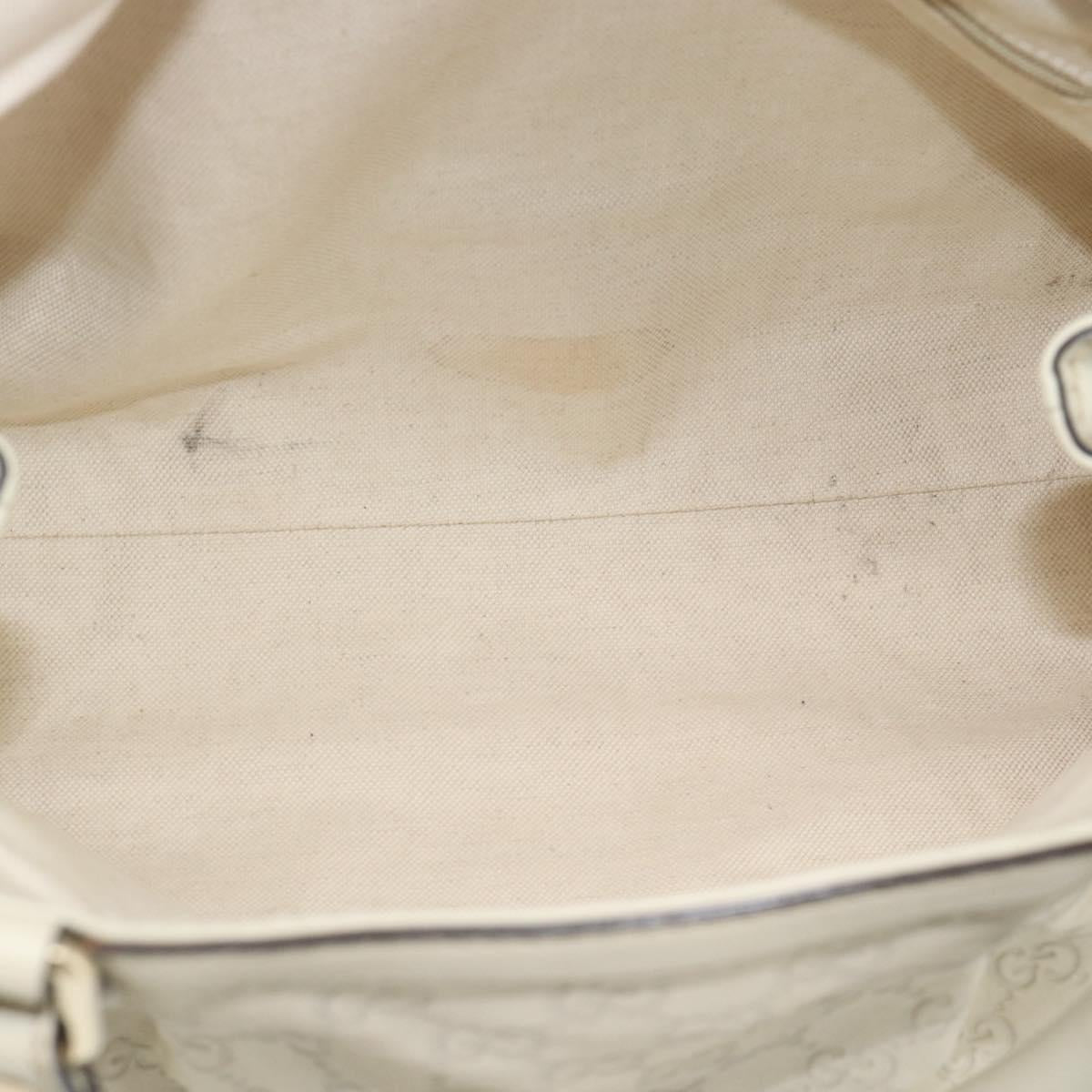 GUCCI GG Canvas Guccissima Sukey Hand Bag Leather Ivory Gold 211944 Auth 185032V