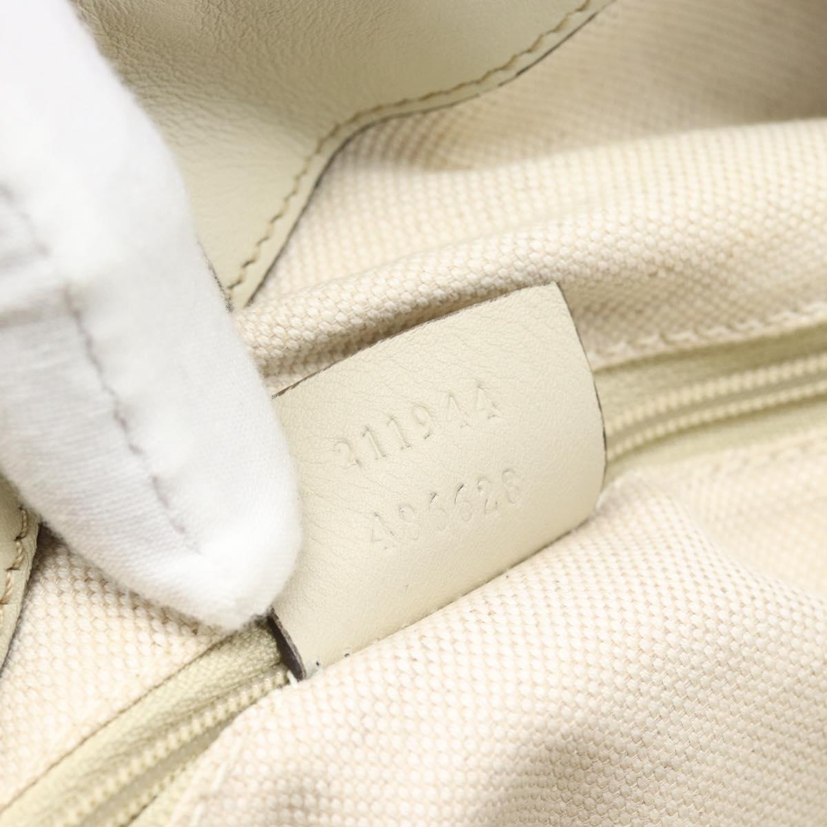 GUCCI GG Canvas Guccissima Sukey Hand Bag Leather Ivory Gold 211944 Auth 185032V