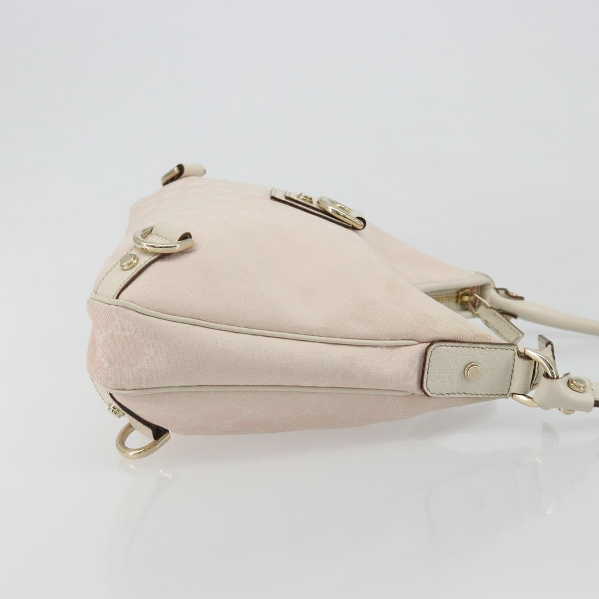 GUCCI GG Canvas Abbey Shoulder Bag Pink Gold 130738 Auth 185033V