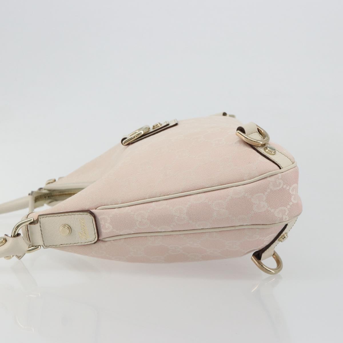 GUCCI GG Canvas Abbey Shoulder Bag Pink Gold 130738 Auth 185033V