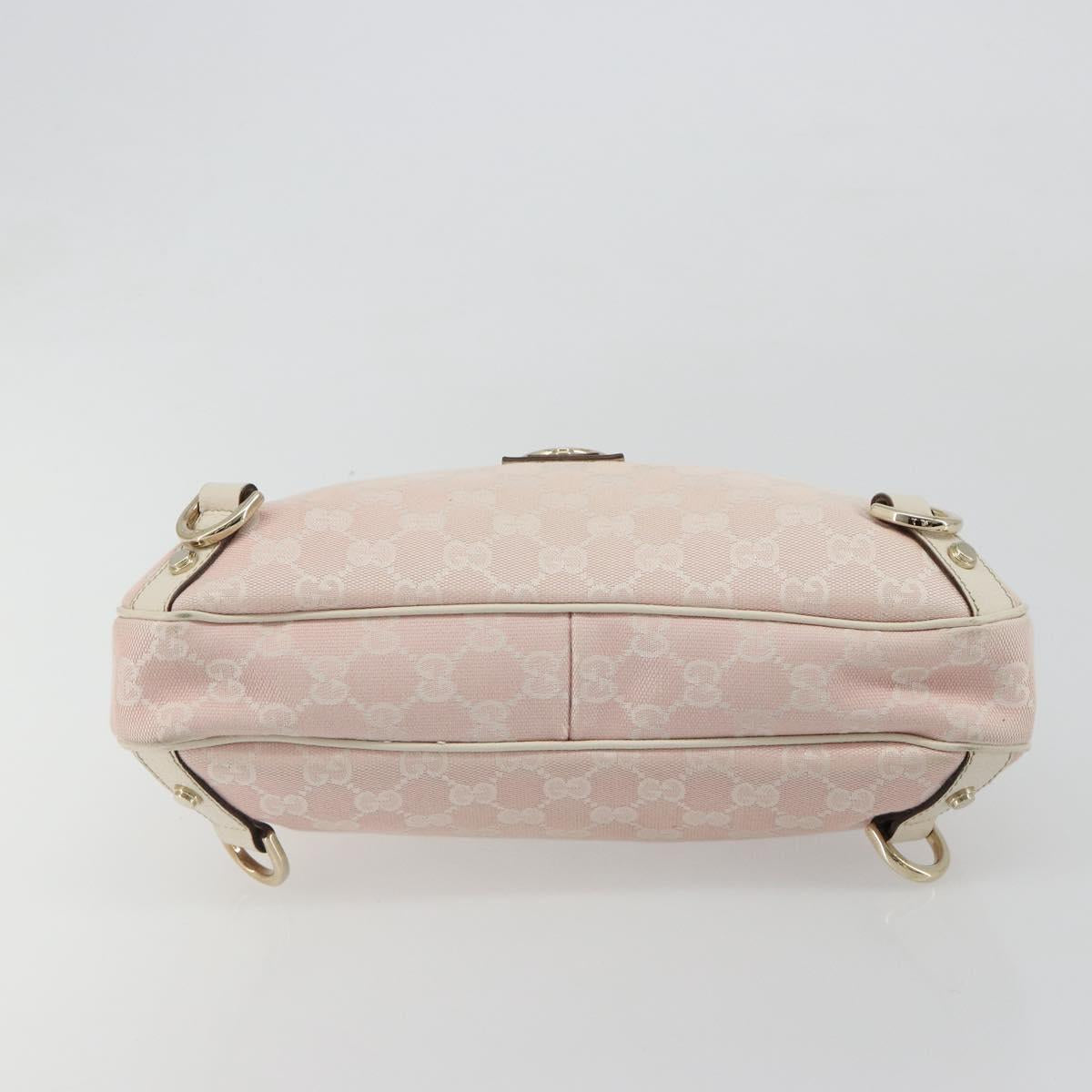 GUCCI GG Canvas Abbey Shoulder Bag Pink Gold 130738 Auth 185033V