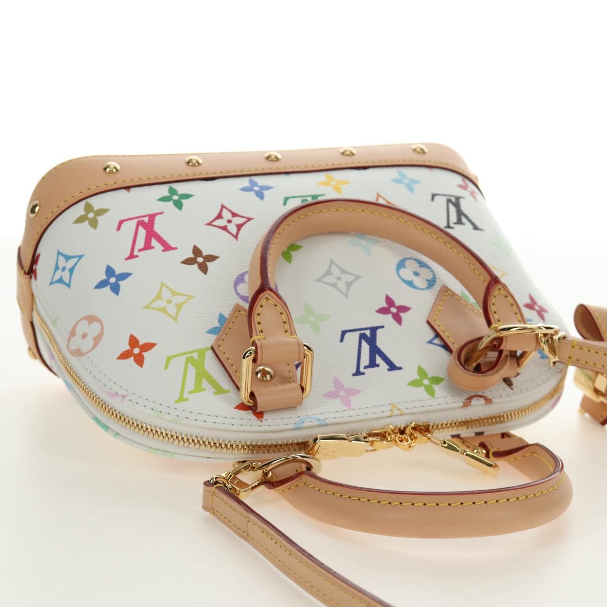 LOUIS VUITTON Monogram LV x TM Alma BB Hand Bag 2way White M13078 Auth 185039SM