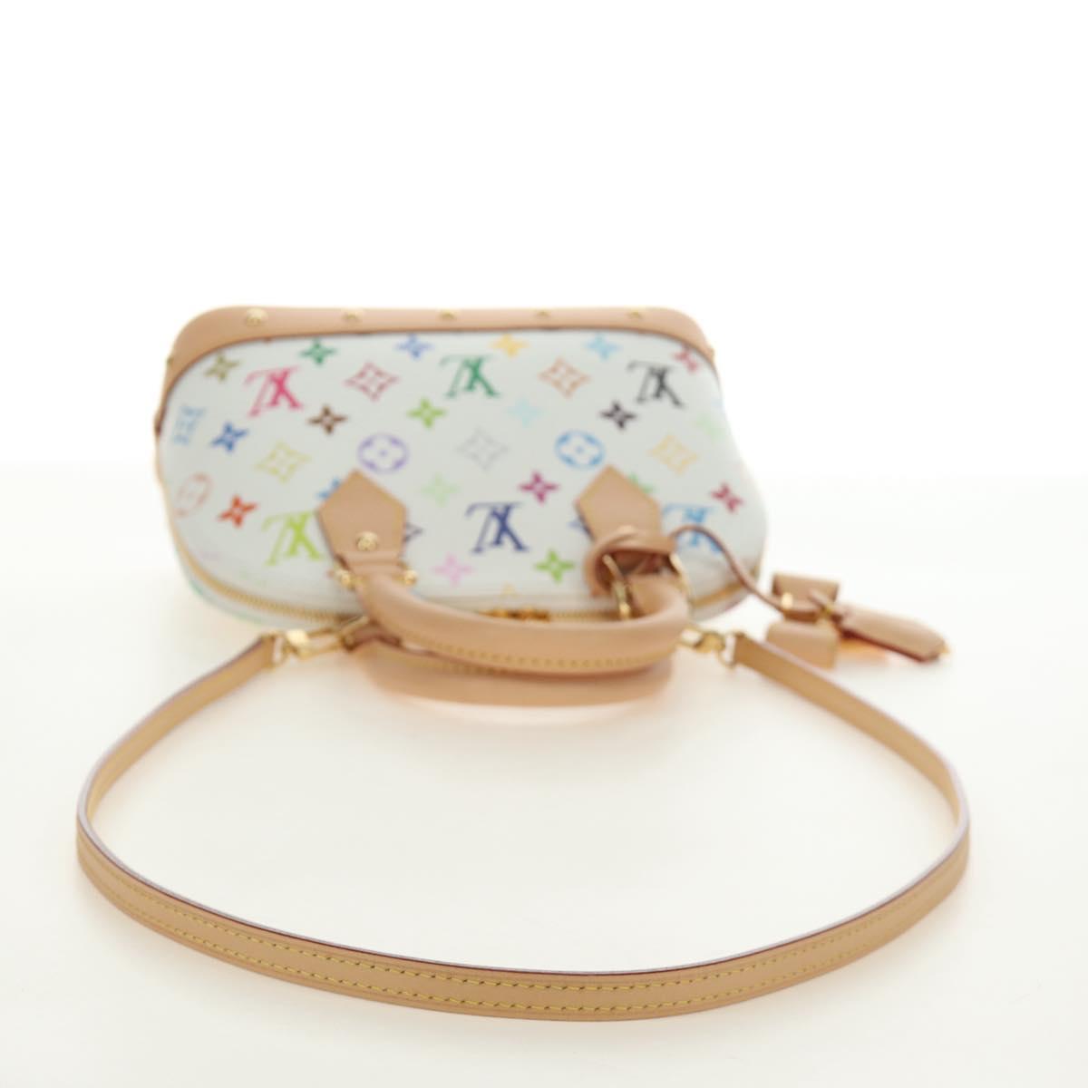 LOUIS VUITTON Monogram LV x TM Alma BB Hand Bag 2way White M13078 Auth 185039SM