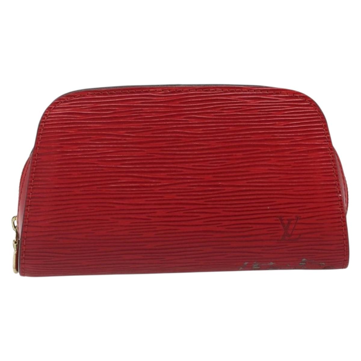 LOUIS VUITTON Epi Dauphine PM Pouch Castilian Red M48447 LV Auth 185045