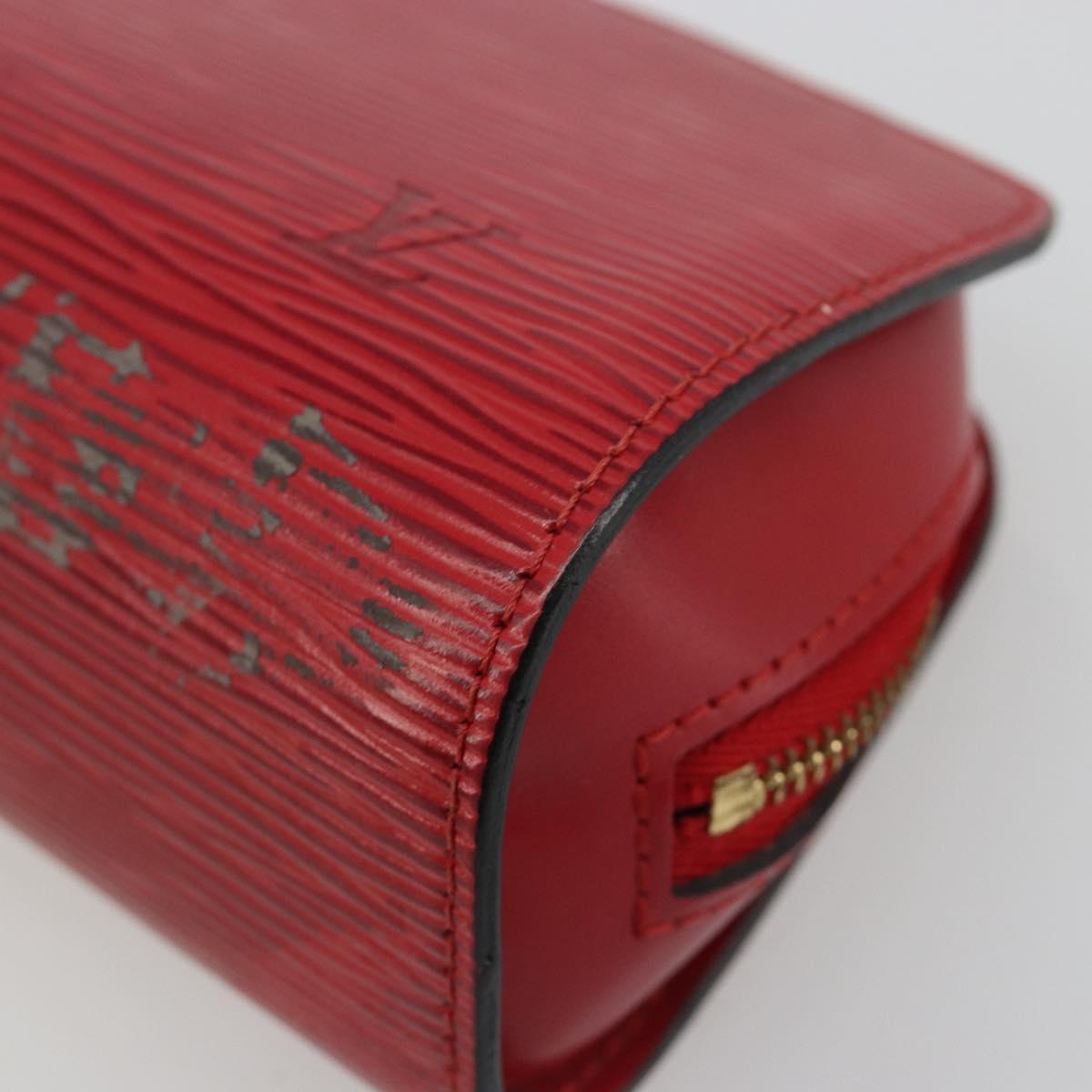 LOUIS VUITTON Epi Dauphine PM Pouch Castilian Red M48447 LV Auth 185045