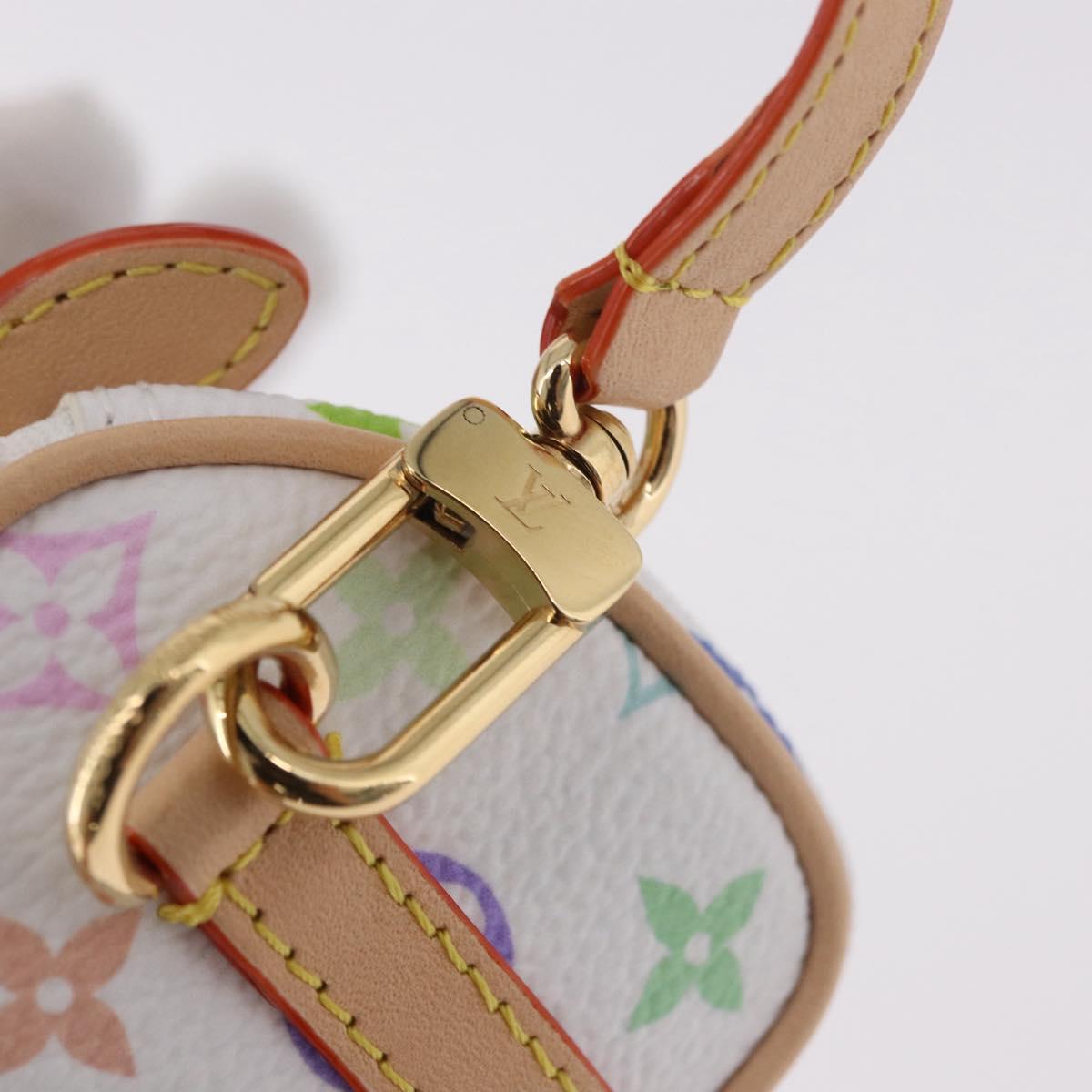 LOUIS VUITTON Multicolor Micro Speedy Bag Charm White M03729 LV Auth 185046SM