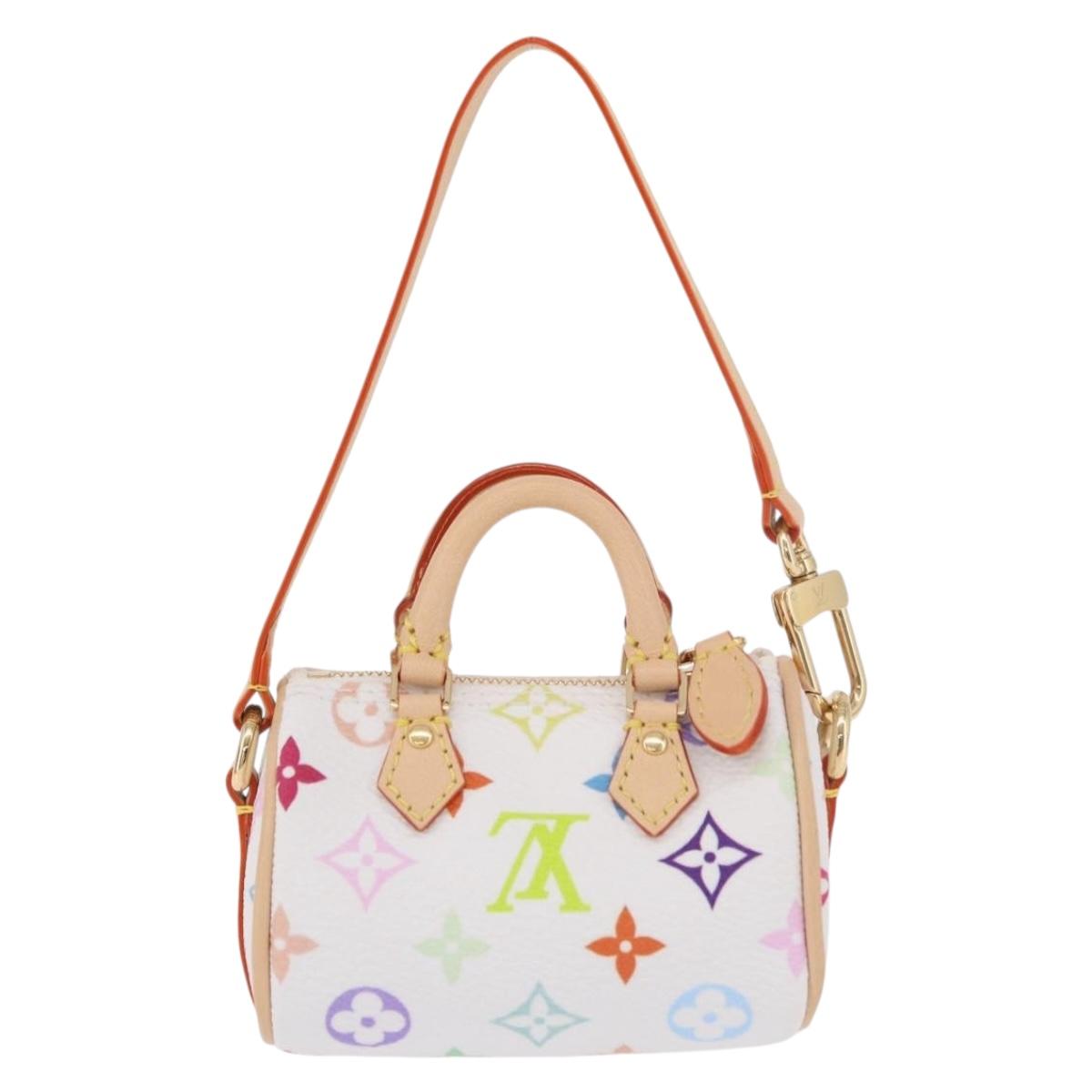 LOUIS VUITTON Multicolor Micro Speedy Bag Charm White M03729 LV Auth 185046SM