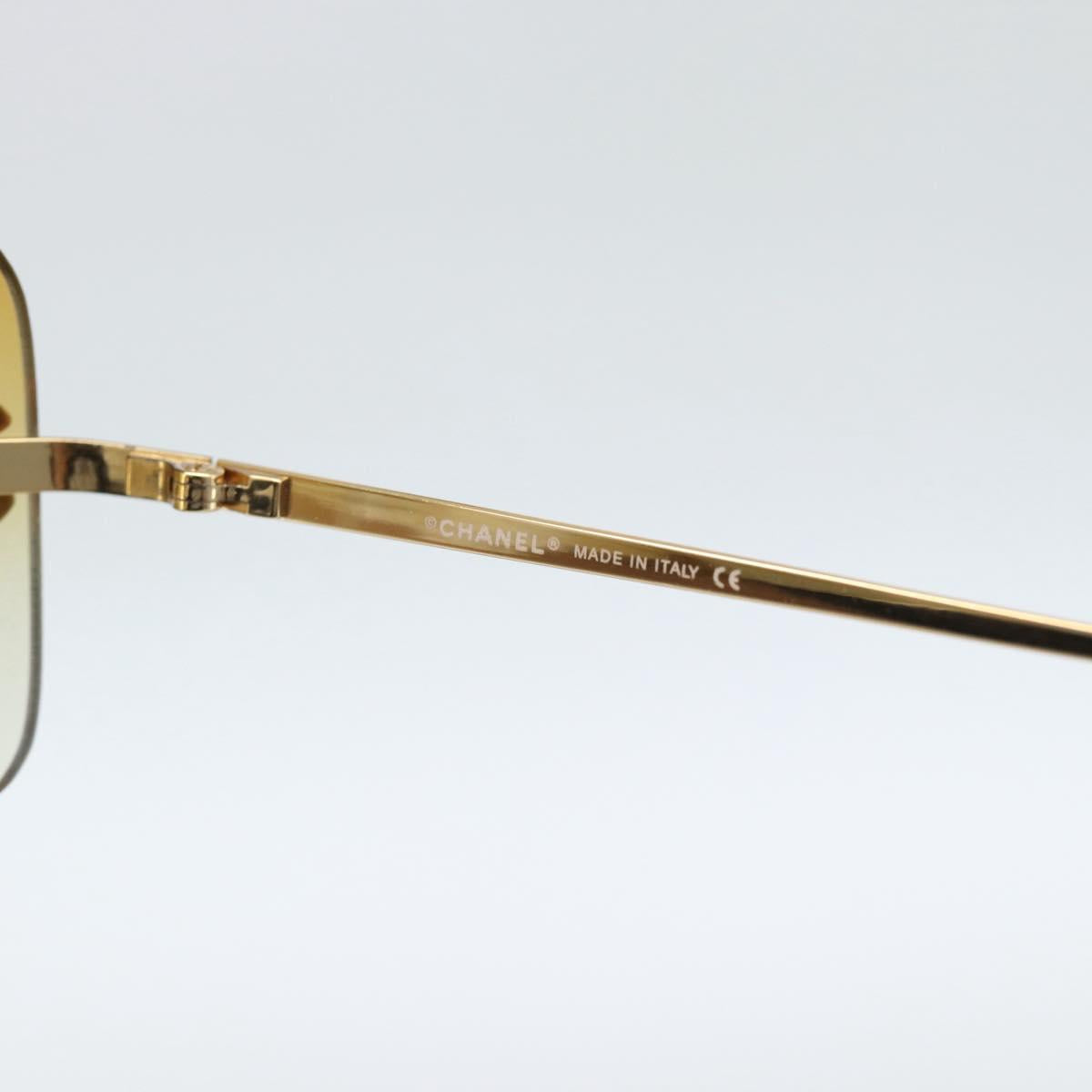 CHANEL COCO Mark Sunglasses metal Gold Tone CC Auth 185047V